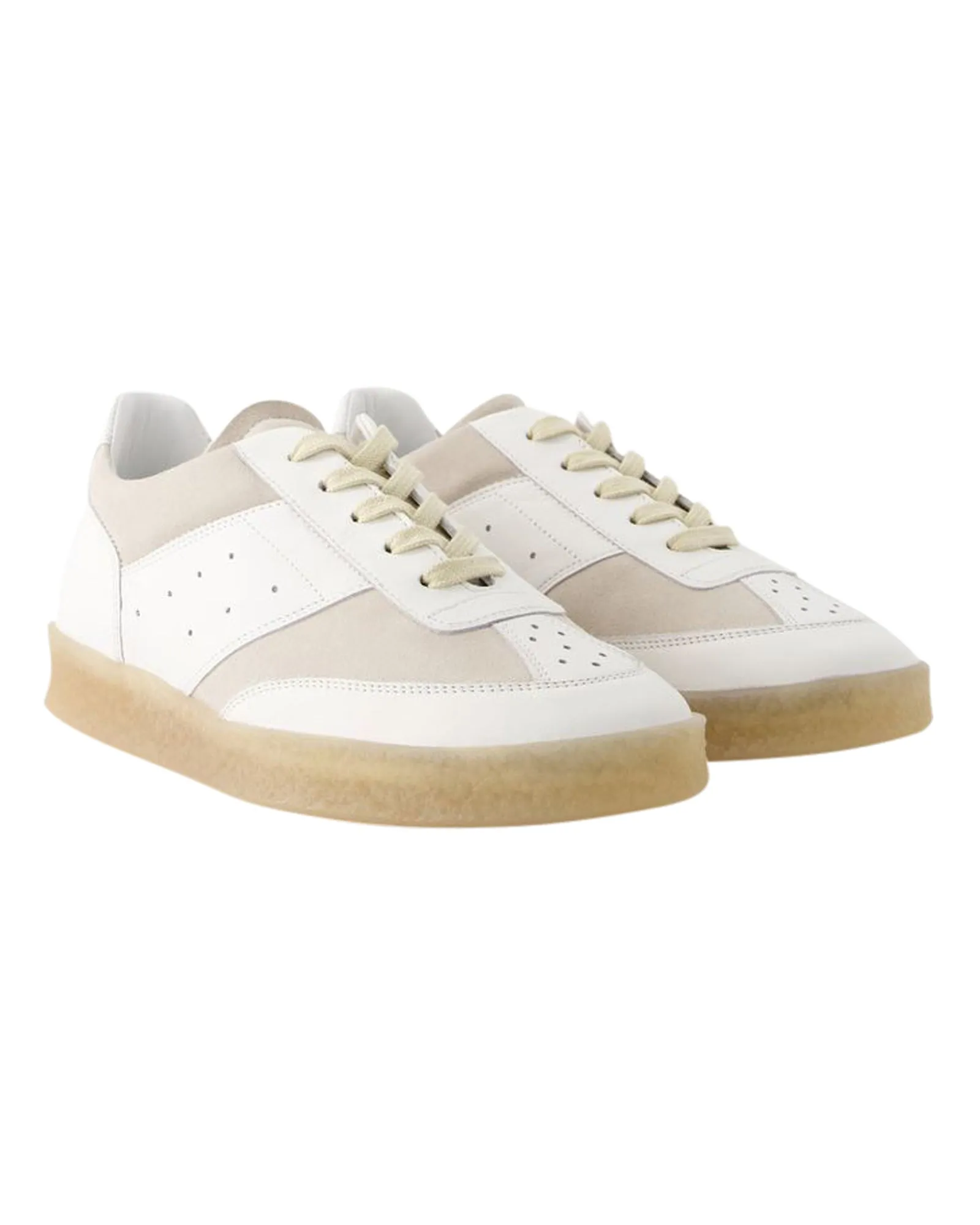 6 Court Sneakers - MM6 Maison Margiela - Leather - White