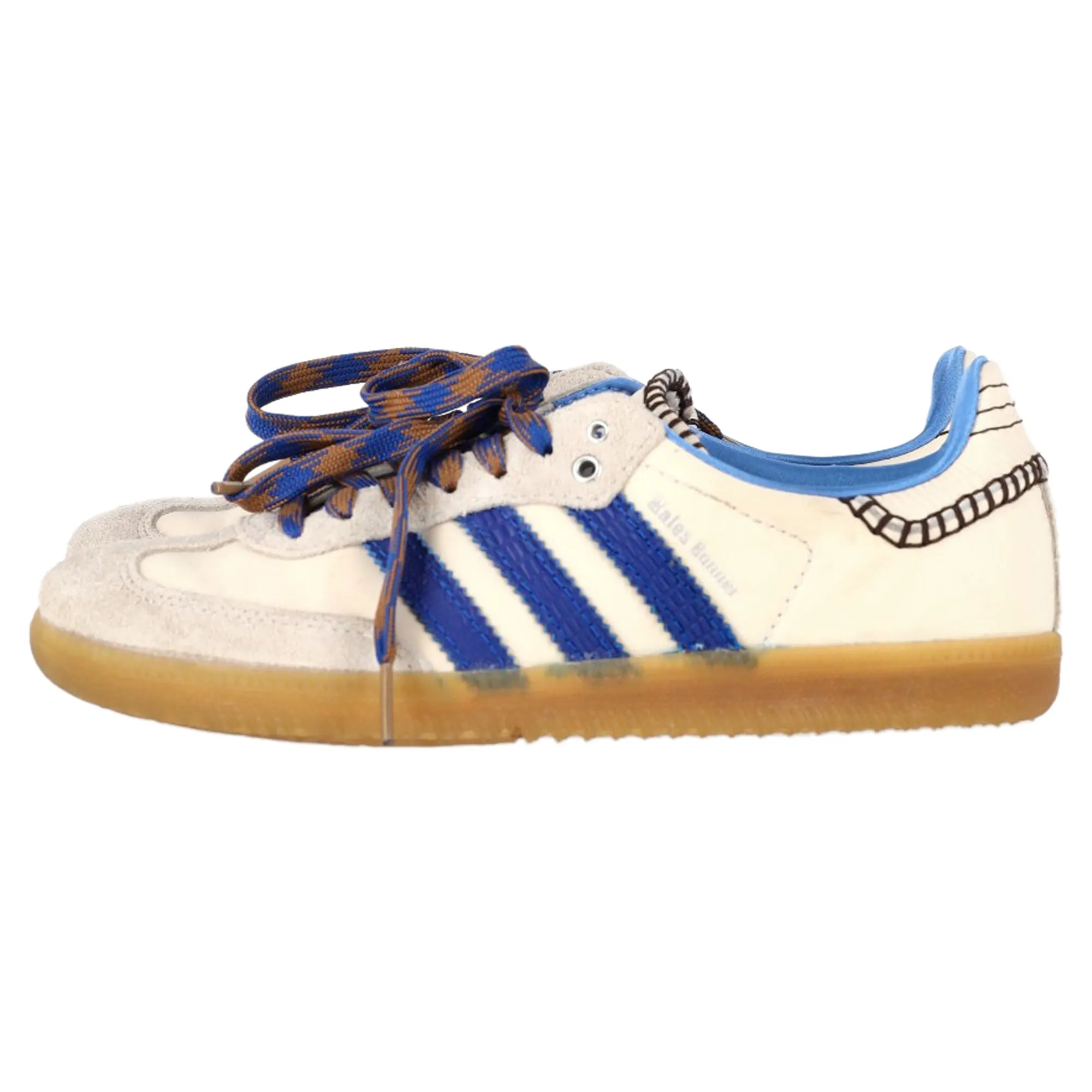 Adidas X Wales Bonner Samba Sneakers in Cream Nylon and Suede