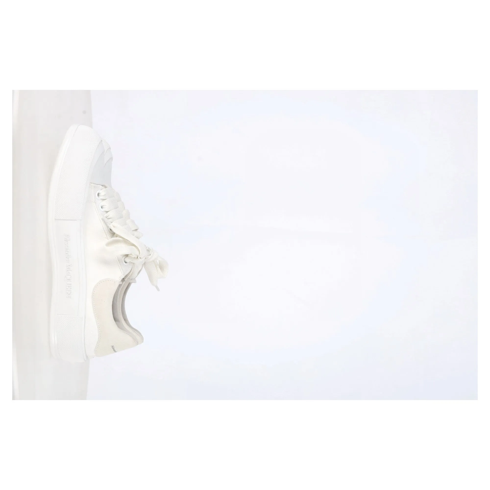Alexander Mcqueen Deck Skate Plimsoll Sneakers in White Canvas