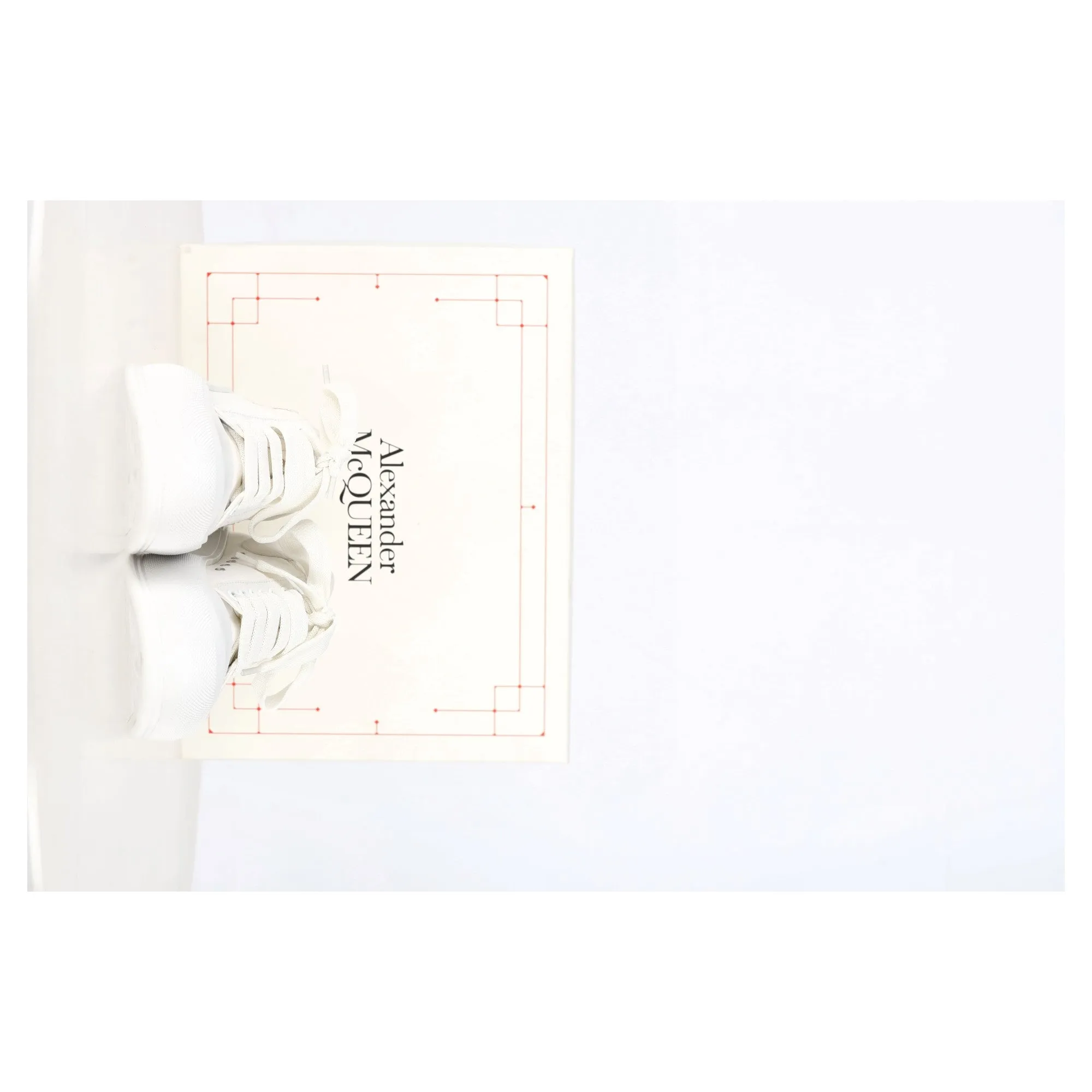 Alexander Mcqueen Deck Skate Plimsoll Sneakers in White Canvas