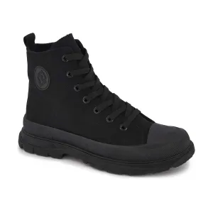 Andrea Canvas Sneaker Booties With Side Zipper