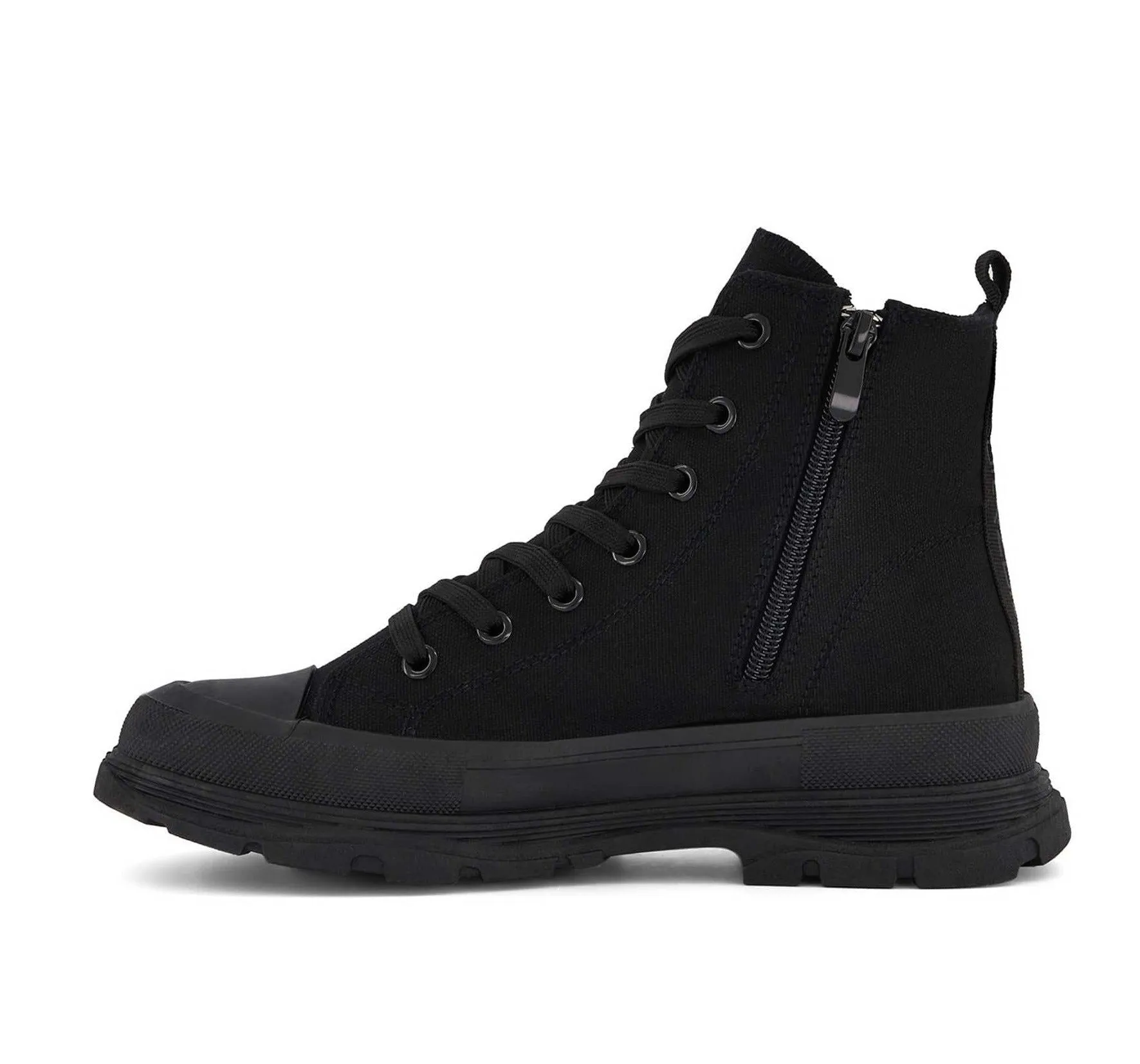 Andrea Canvas Sneaker Booties With Side Zipper
