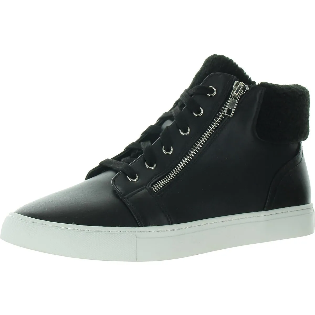 Annabel Womens Zipper Faux Leather Casual And Fashion Sneakers