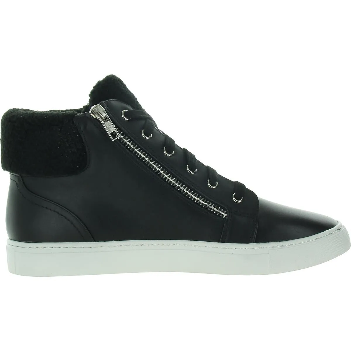 Annabel Womens Zipper Faux Leather Casual And Fashion Sneakers