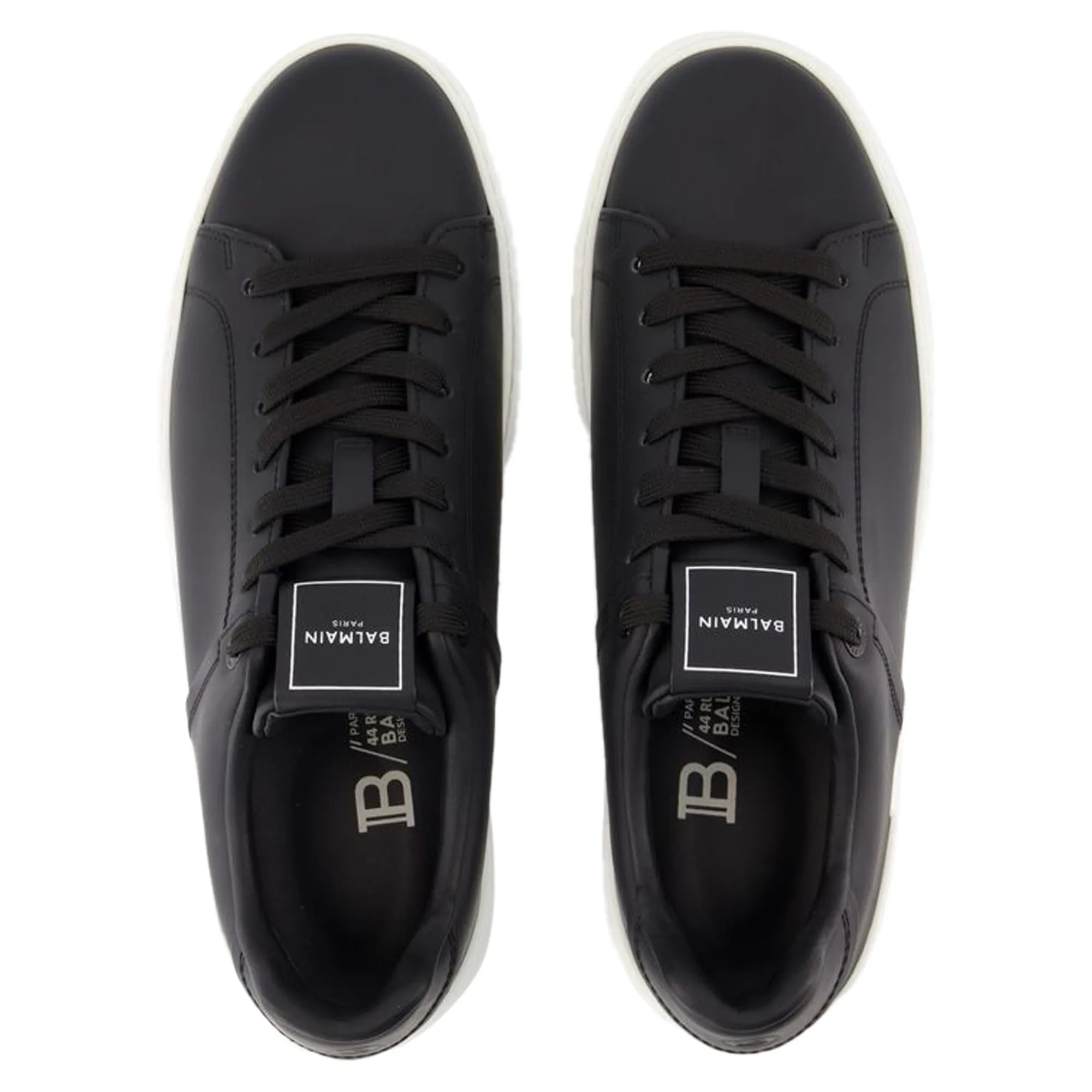 B-Court Sneakers - Balmain - Leather - Black/White