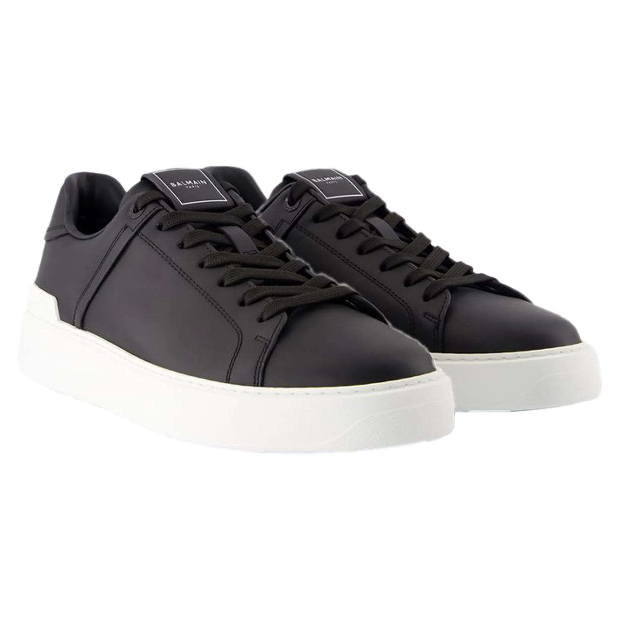 B-Court Sneakers - Balmain - Leather - Black/White