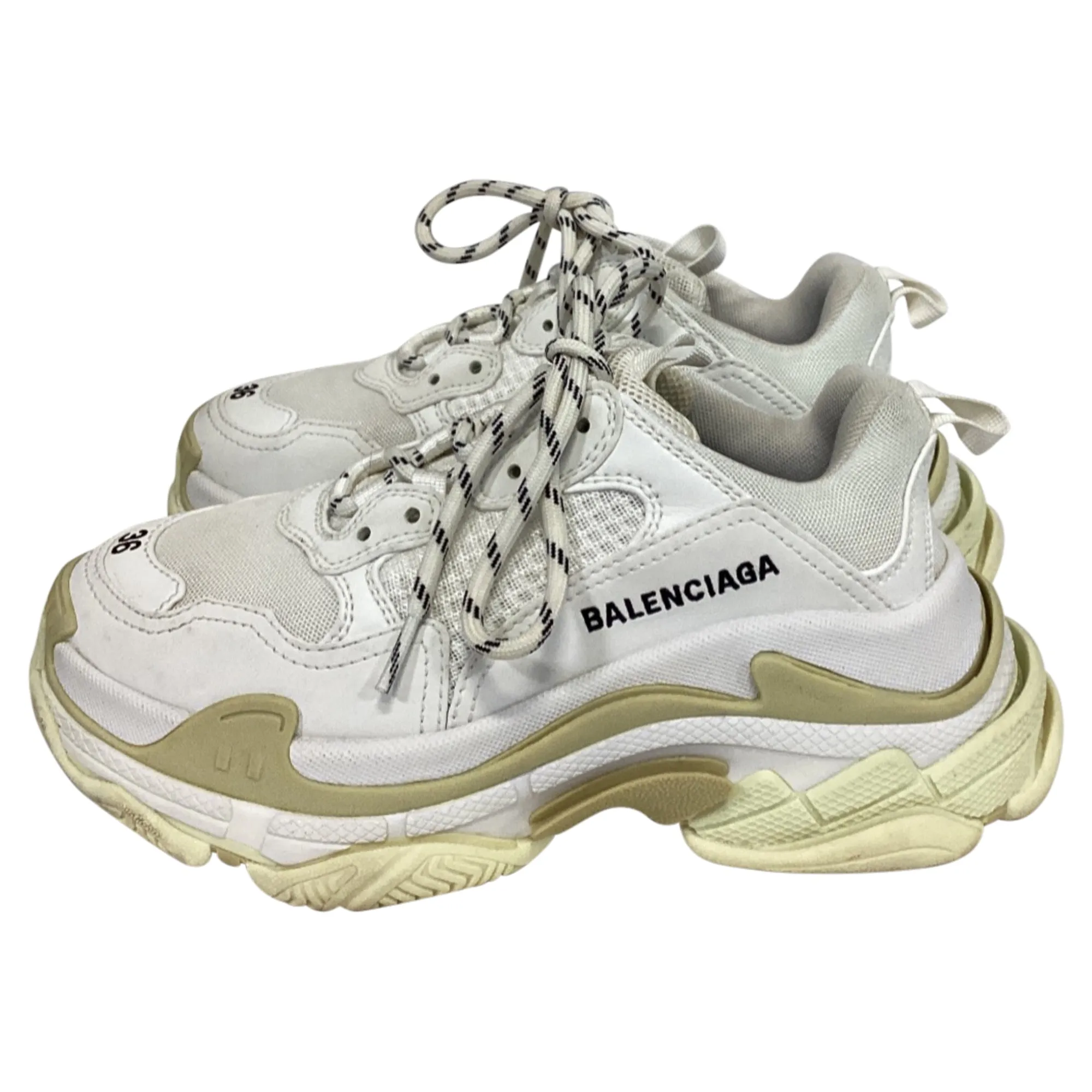 Balenciaga Triple S Sneakers in White Polyester