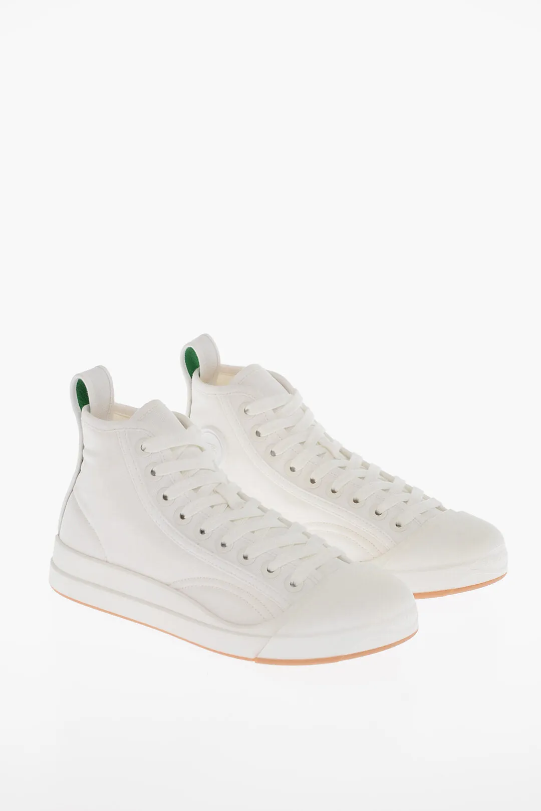 Bottega Veneta Canvas Vulcan High-Top Sneakers With Rubberized Toe