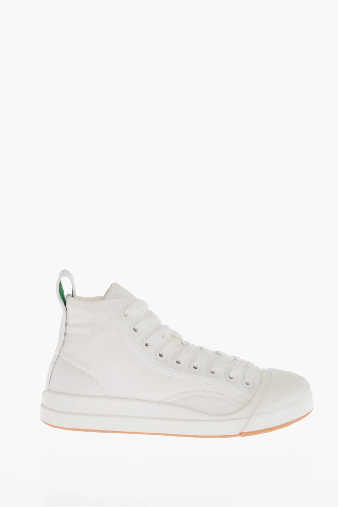 Bottega Veneta Canvas Vulcan High-Top Sneakers With Rubberized Toe
