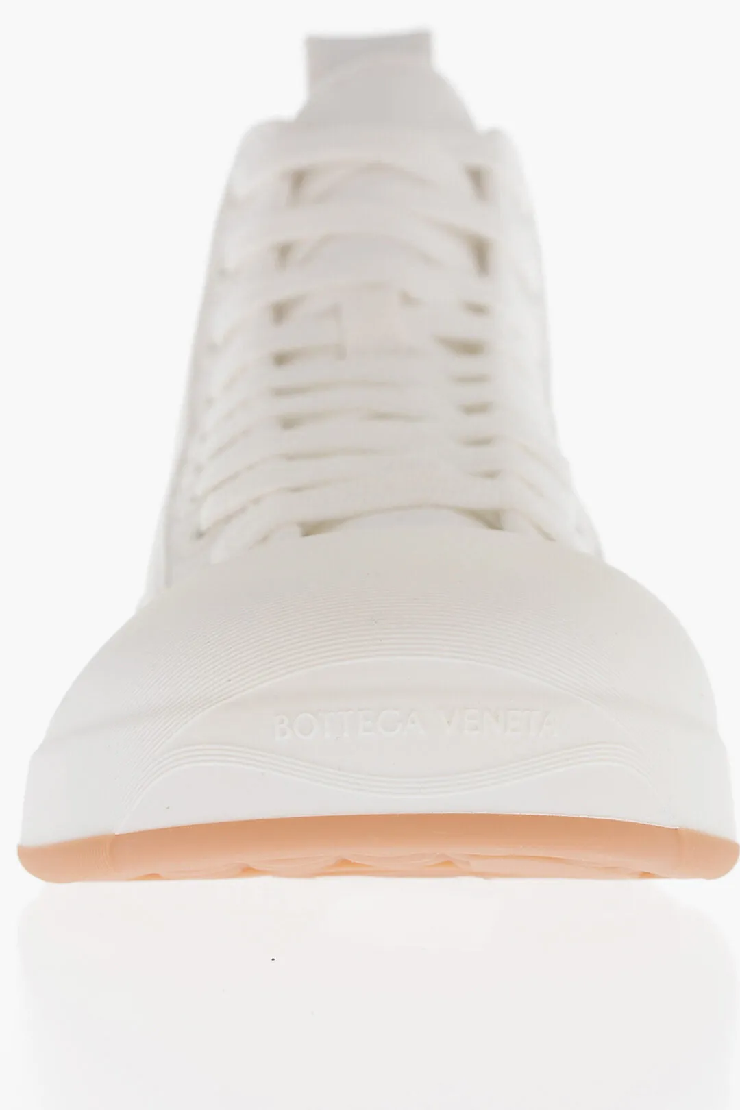 Bottega Veneta Canvas Vulcan High-Top Sneakers With Rubberized Toe