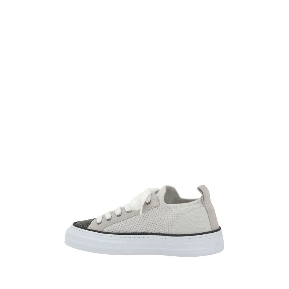 Brunello Cucinelli Mesh cotton and suede Women's Sneakers