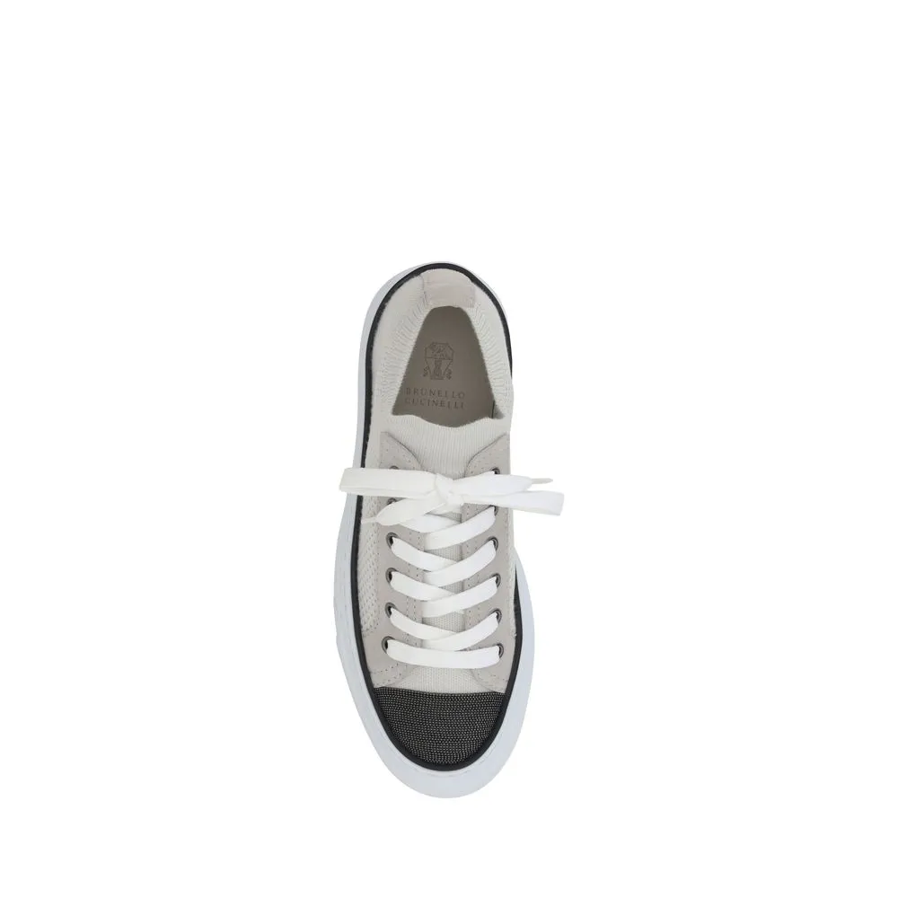 Brunello Cucinelli Mesh cotton and suede Women's Sneakers