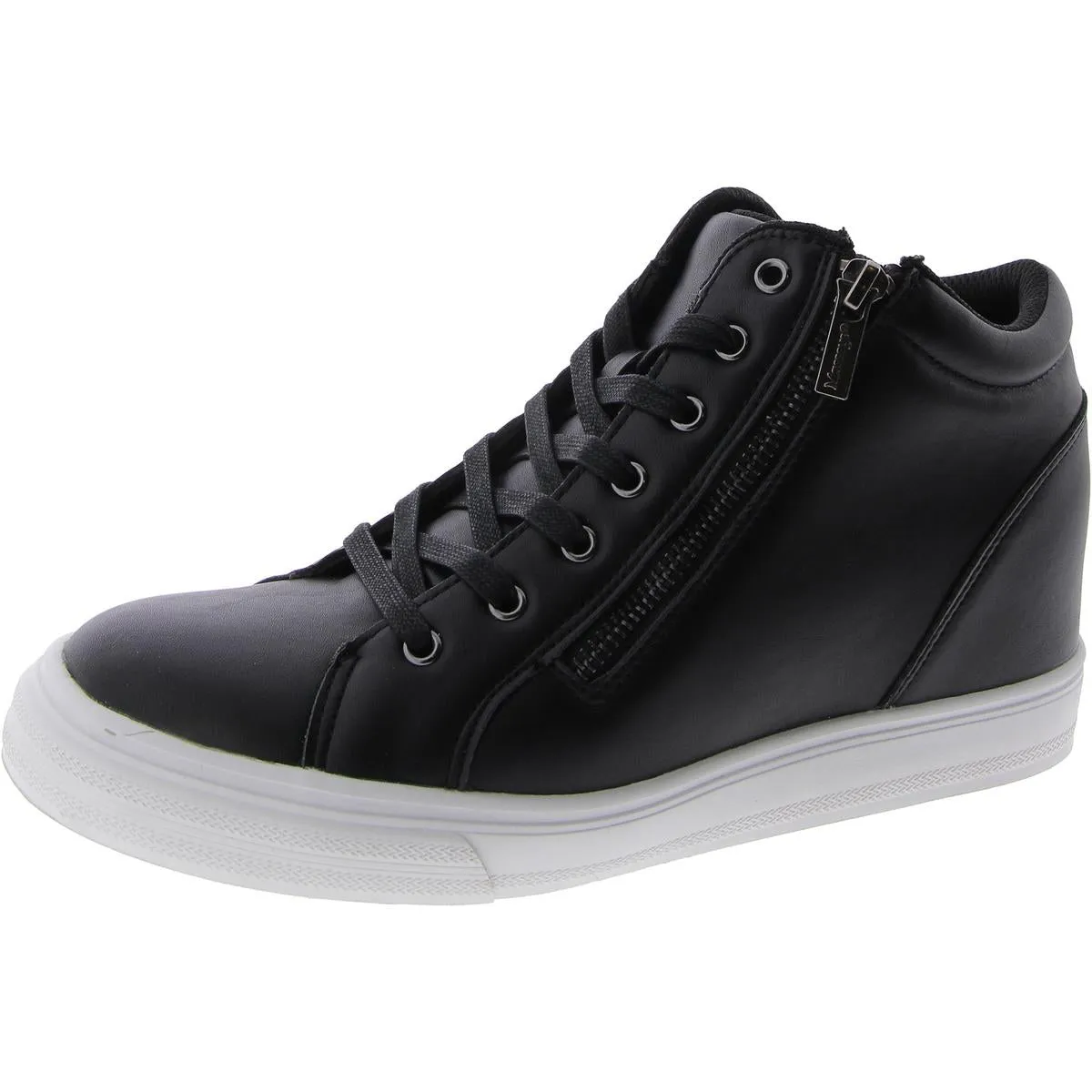 Brynlee Womens Faux Leather Hi Top Casual And Fashion Sneakers