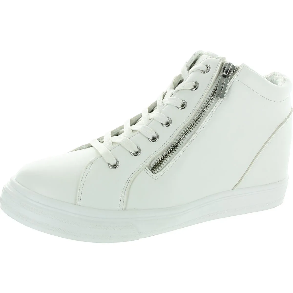Brynlee Womens Faux Leather Hi Top Casual And Fashion Sneakers