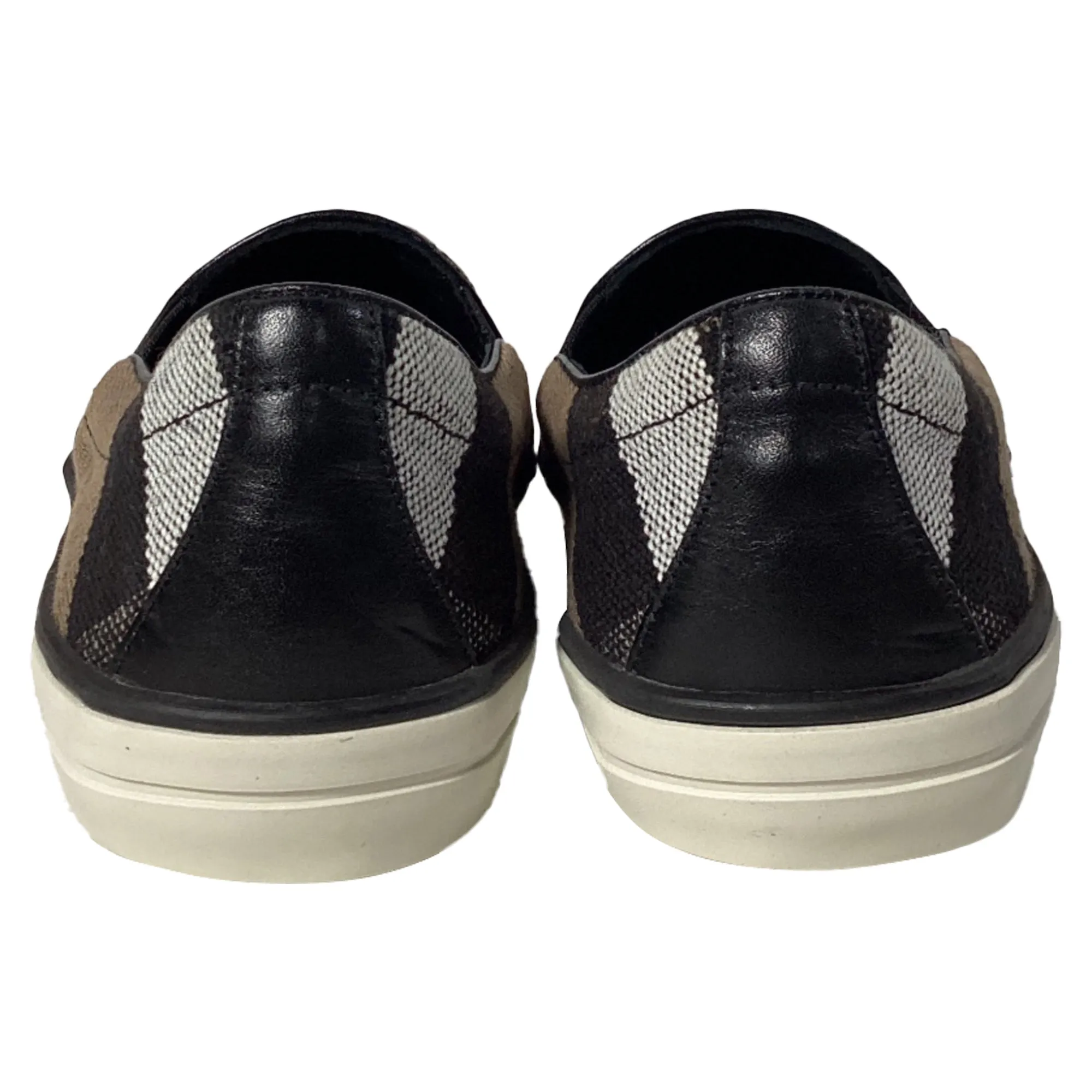 Burberry Gauden Check Slip-On Sneakers in Brown Canvas
