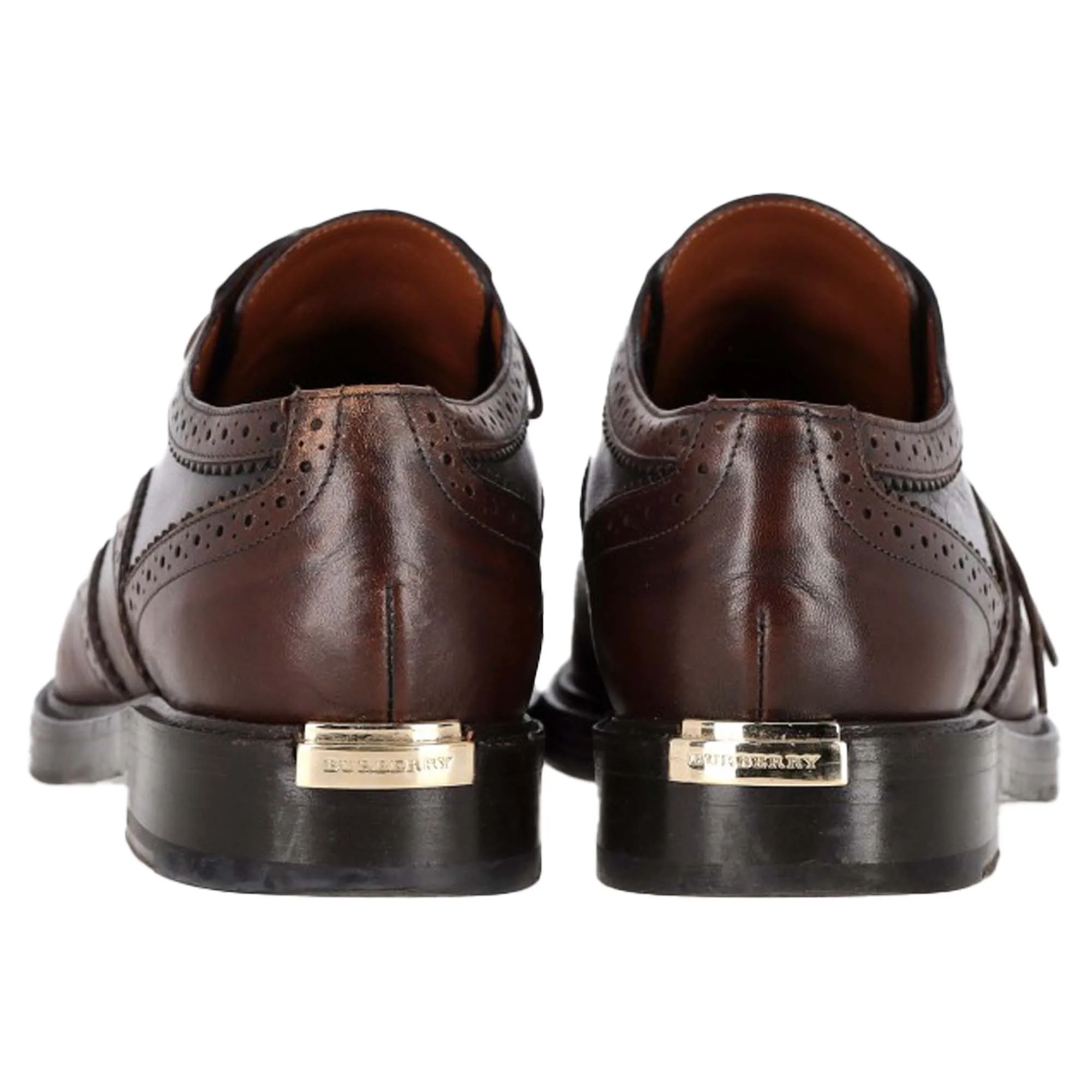 Burberry Wingtip Lace-Up Oxford Shoes in Brown Leather