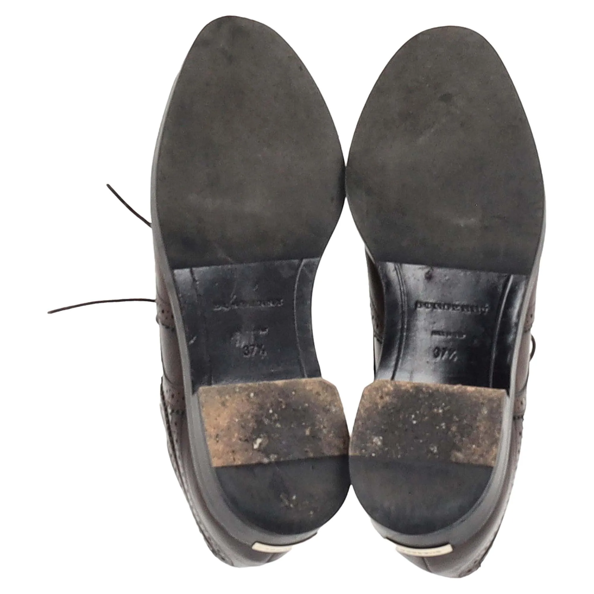Burberry Wingtip Lace-Up Oxford Shoes in Brown Leather