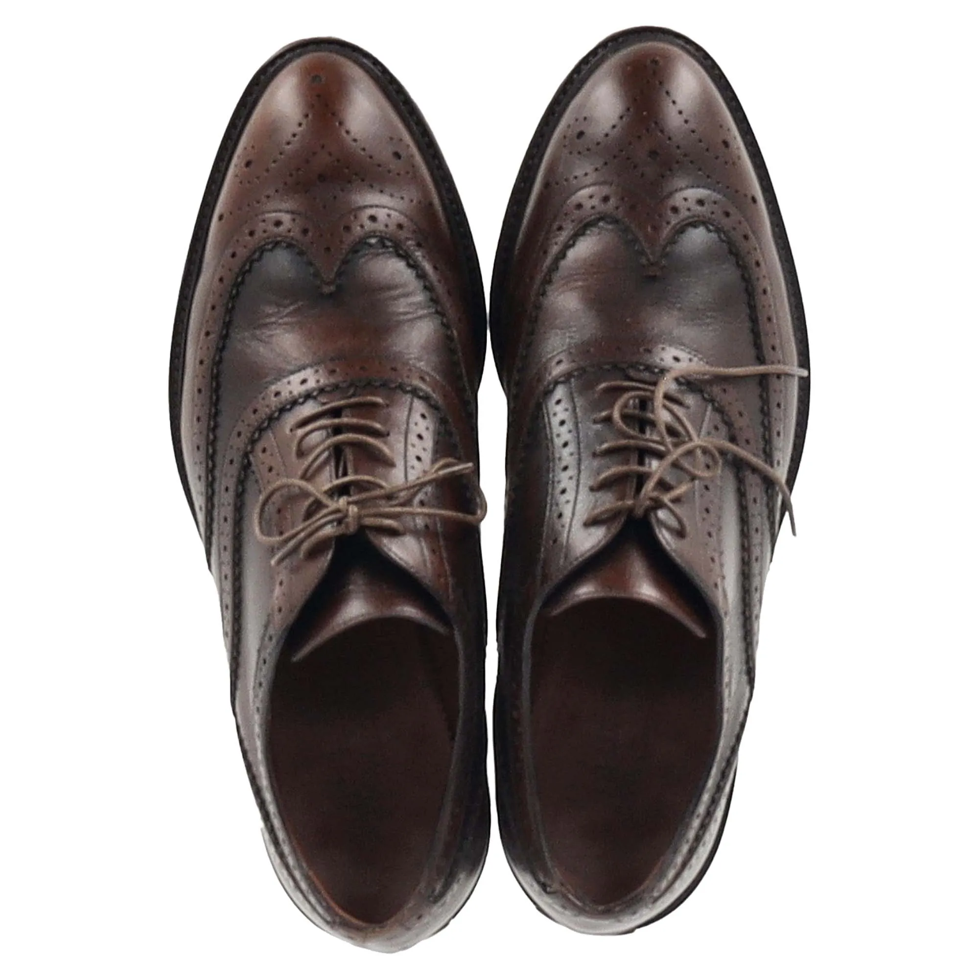 Burberry Wingtip Lace-Up Oxford Shoes in Brown Leather