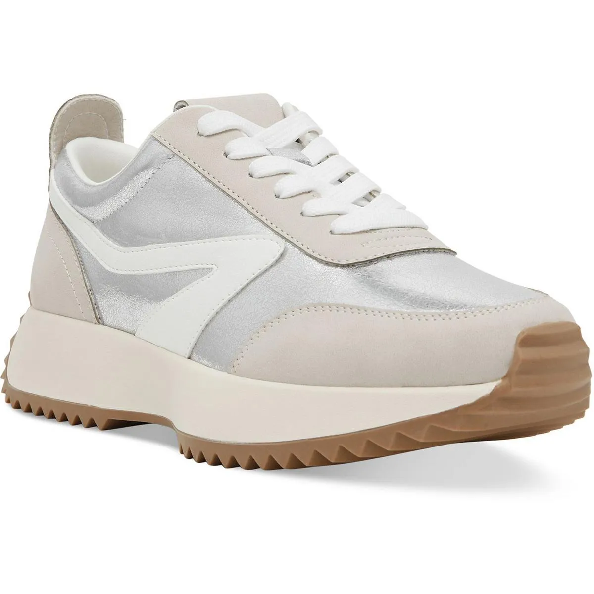 Bynx Womens Mixed Media Lace-Up Casual And Fashion Sneakers