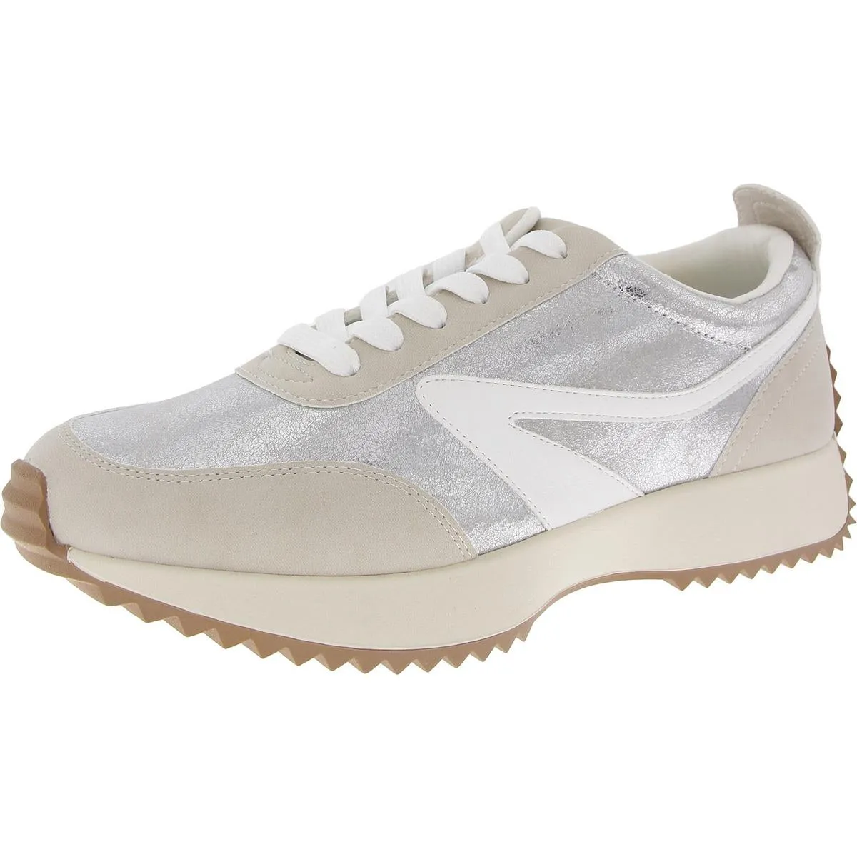 Bynx Womens Mixed Media Lace-Up Casual And Fashion Sneakers