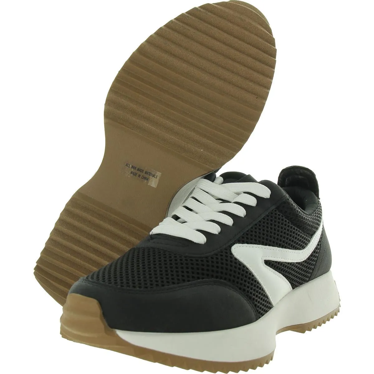 Bynx Womens Mixed Media Lace-Up Casual And Fashion Sneakers