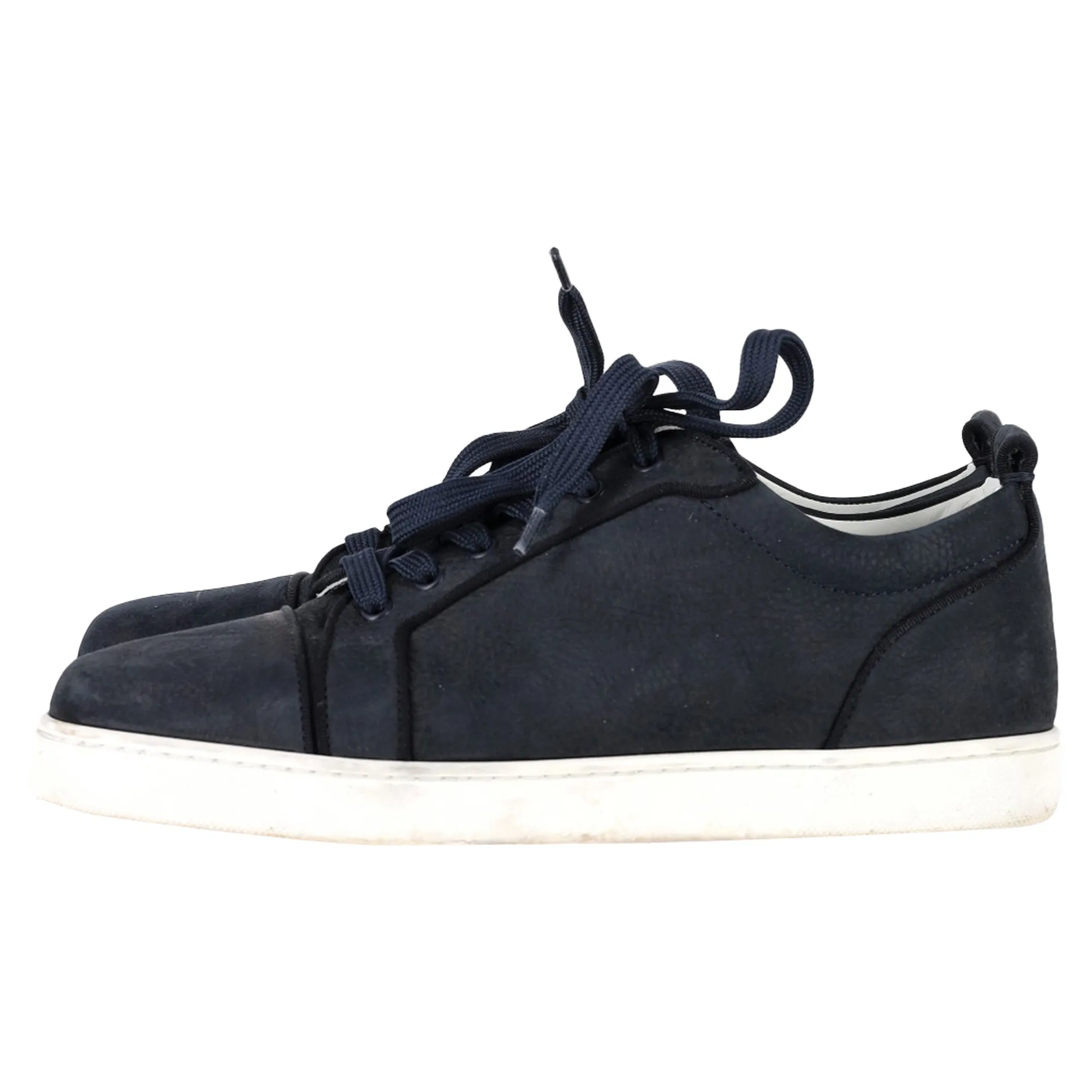 Christian Louboutin Louis Junior Sneakers in Navy Blue Leather