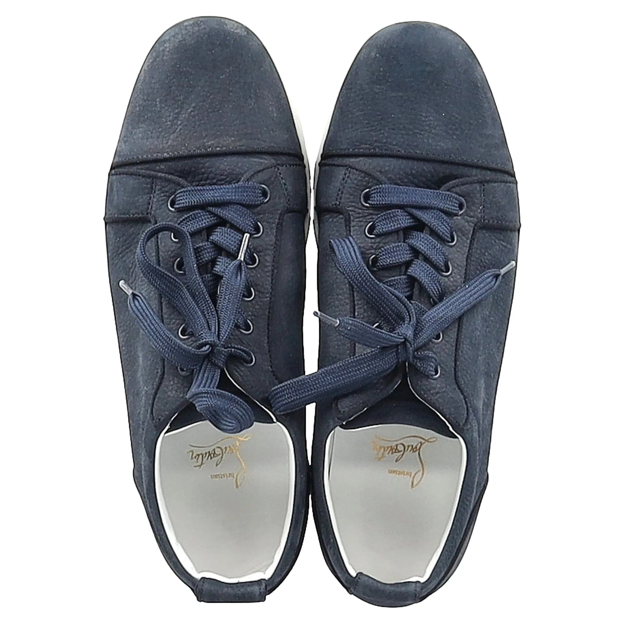 Christian Louboutin Louis Junior Sneakers in Navy Blue Leather