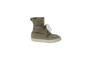 Common Projects Tournament Shearling High-Top Sneakers in Grey Suede