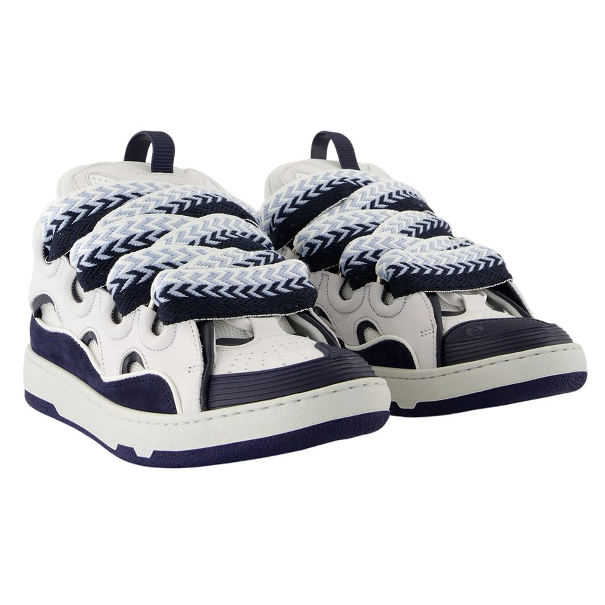 Curb Sneakers - Lanvin - Leather - White/Blue