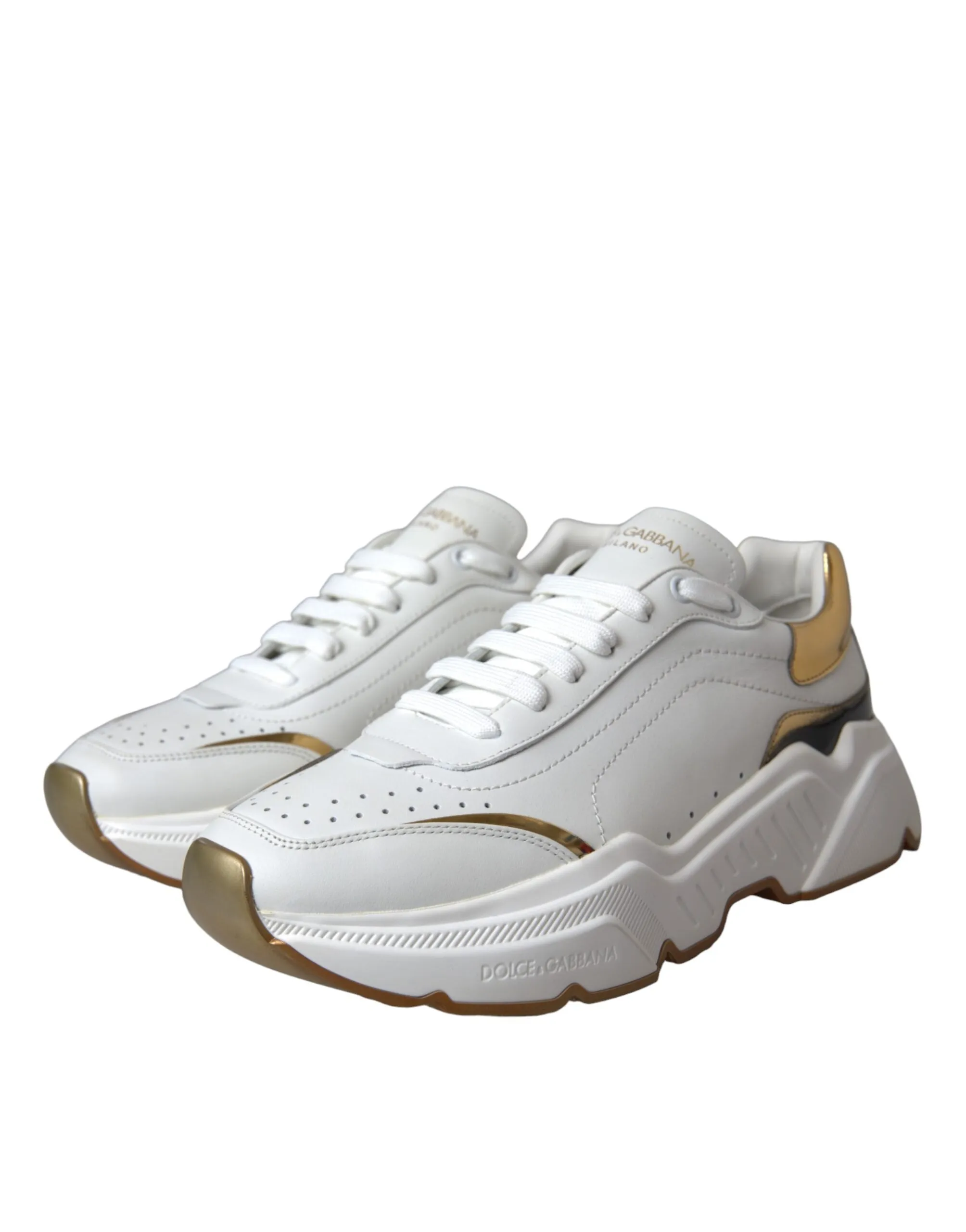 Dolce & Gabbana gold DAYMASTER Leather Sneakers Women's Shoes (Pre-Owned)