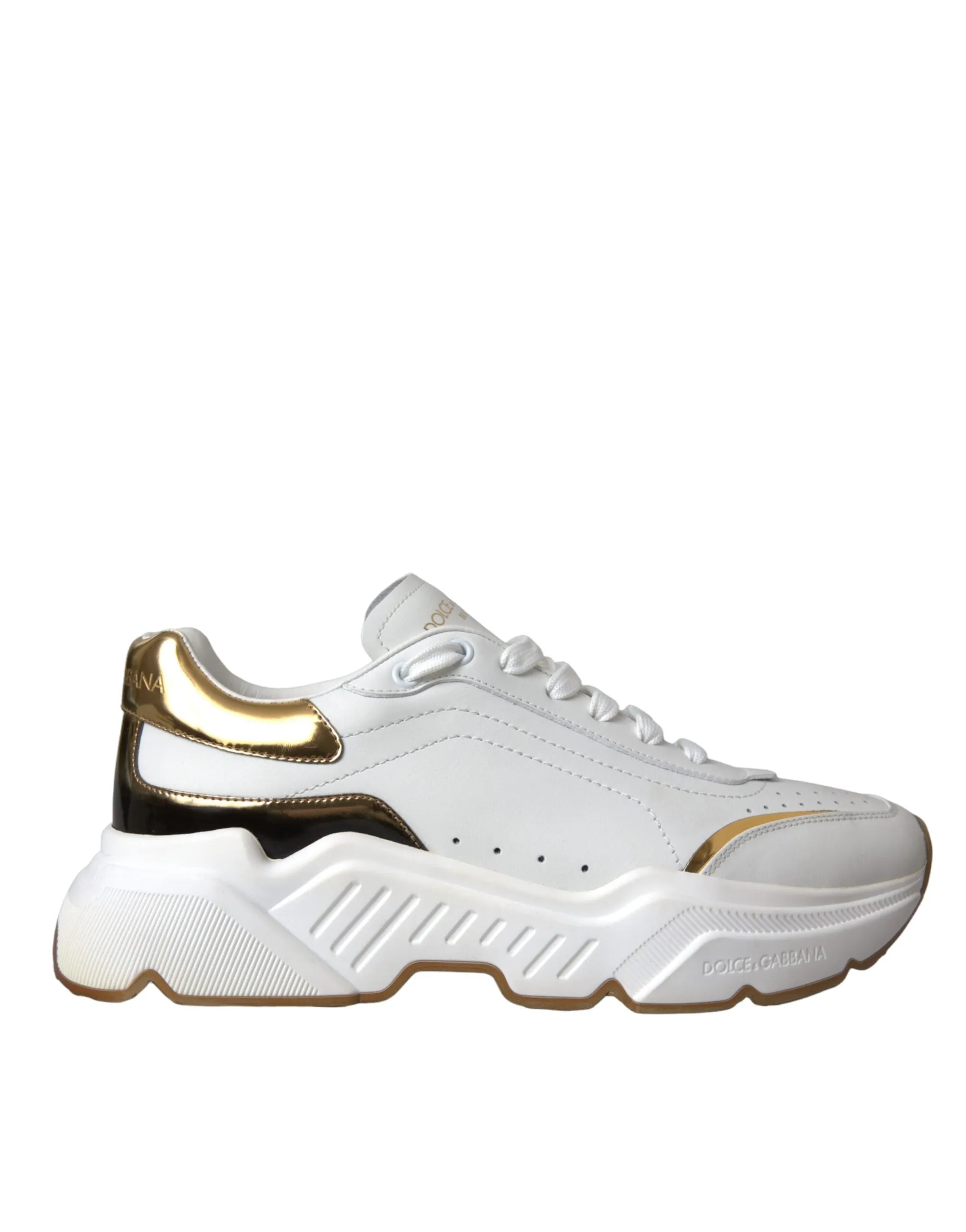 Dolce & Gabbana gold DAYMASTER Leather Sneakers Women's Shoes (Pre-Owned)