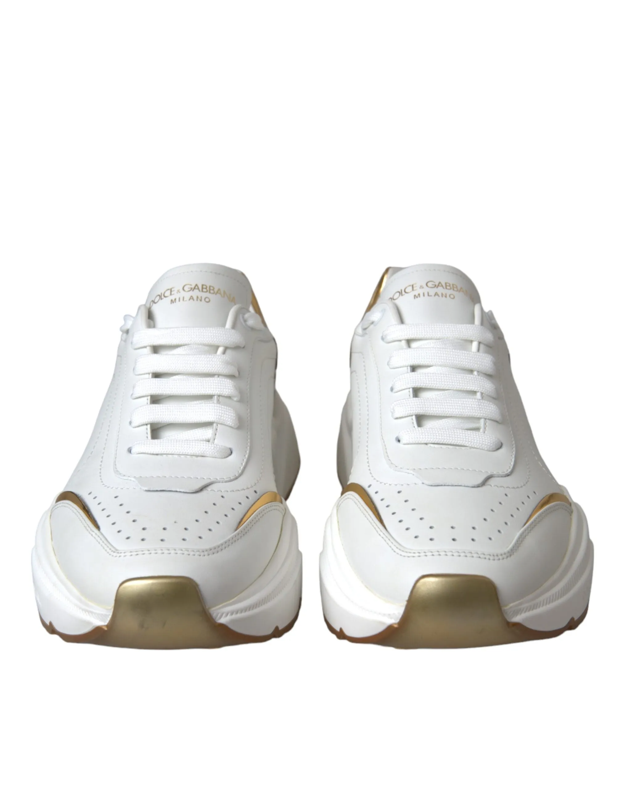 Dolce & Gabbana gold DAYMASTER Leather Sneakers Women's Shoes (Pre-Owned)