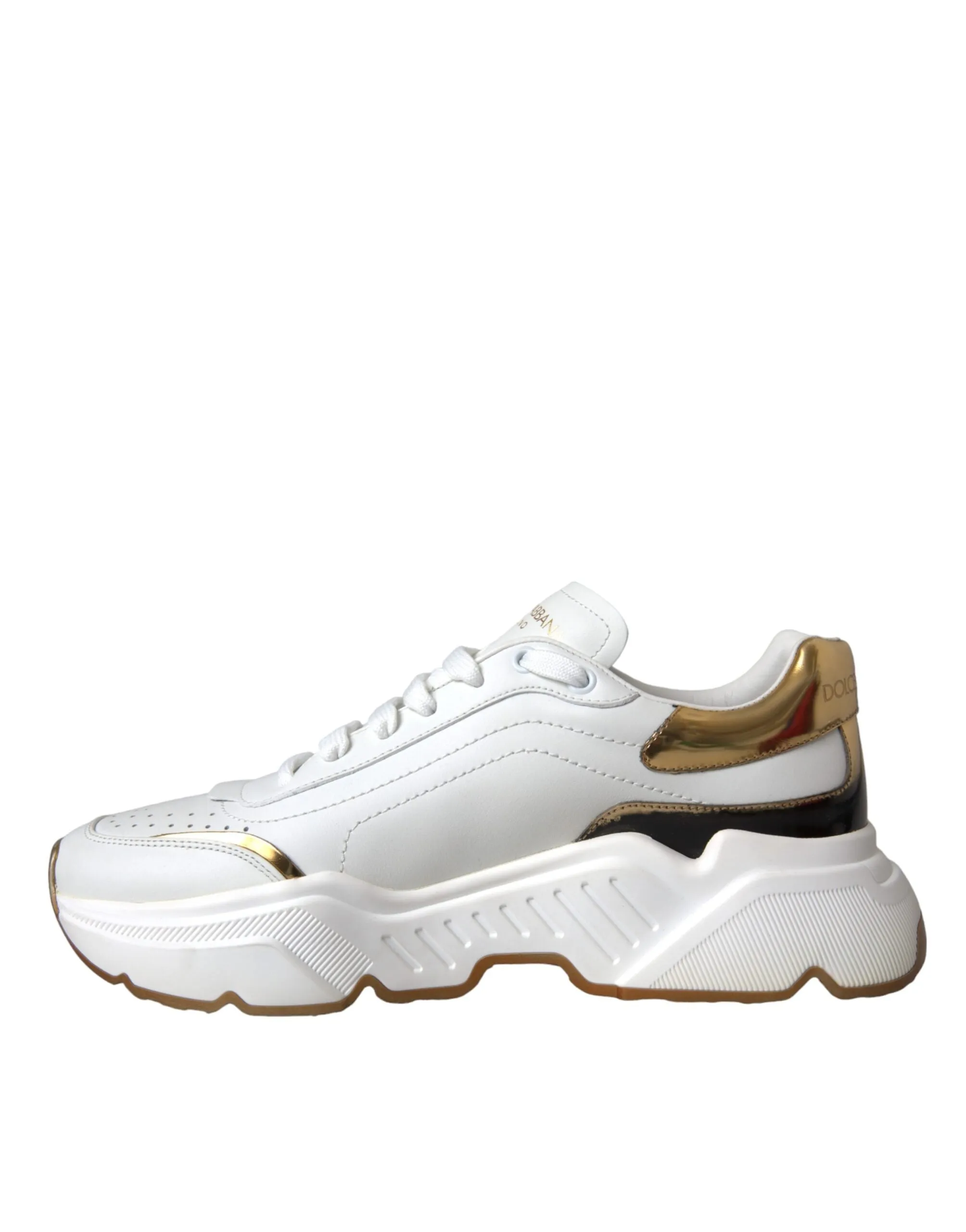 Dolce & Gabbana gold DAYMASTER Leather Sneakers Women's Shoes (Pre-Owned)