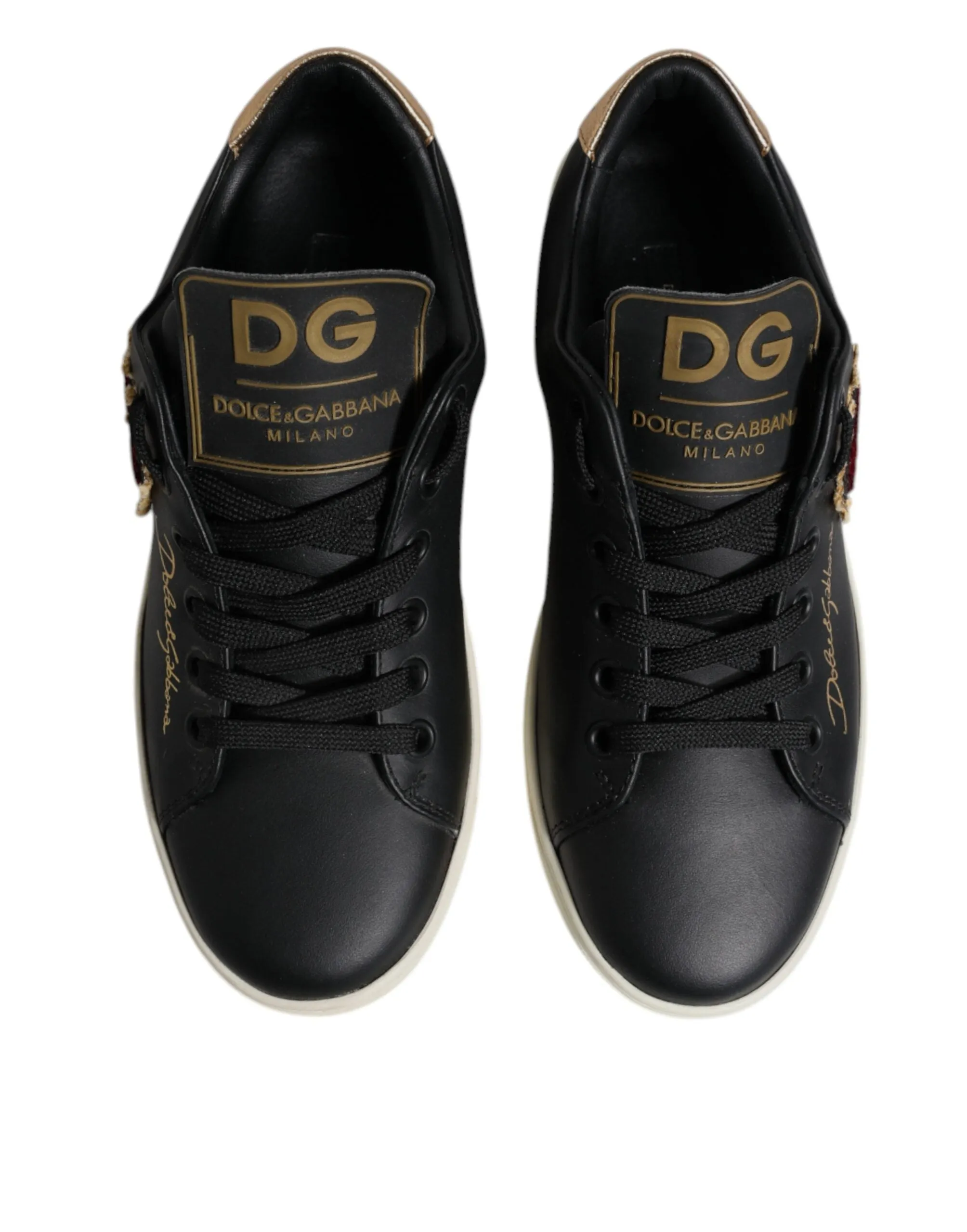 Dolce & Gabbana Leather gold Heart Sneakers Women's Shoes