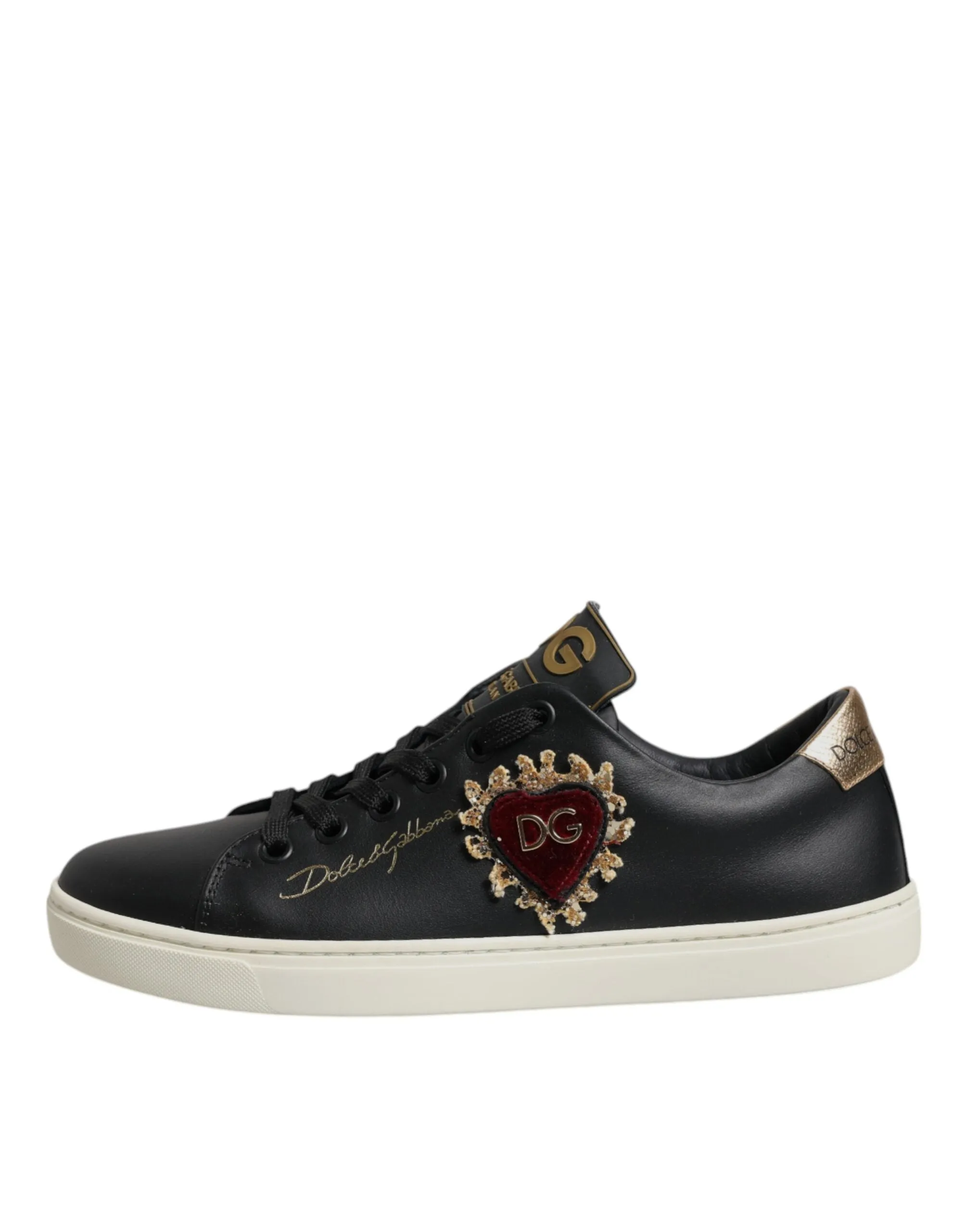 Dolce & Gabbana Leather gold Heart Sneakers Women's Shoes