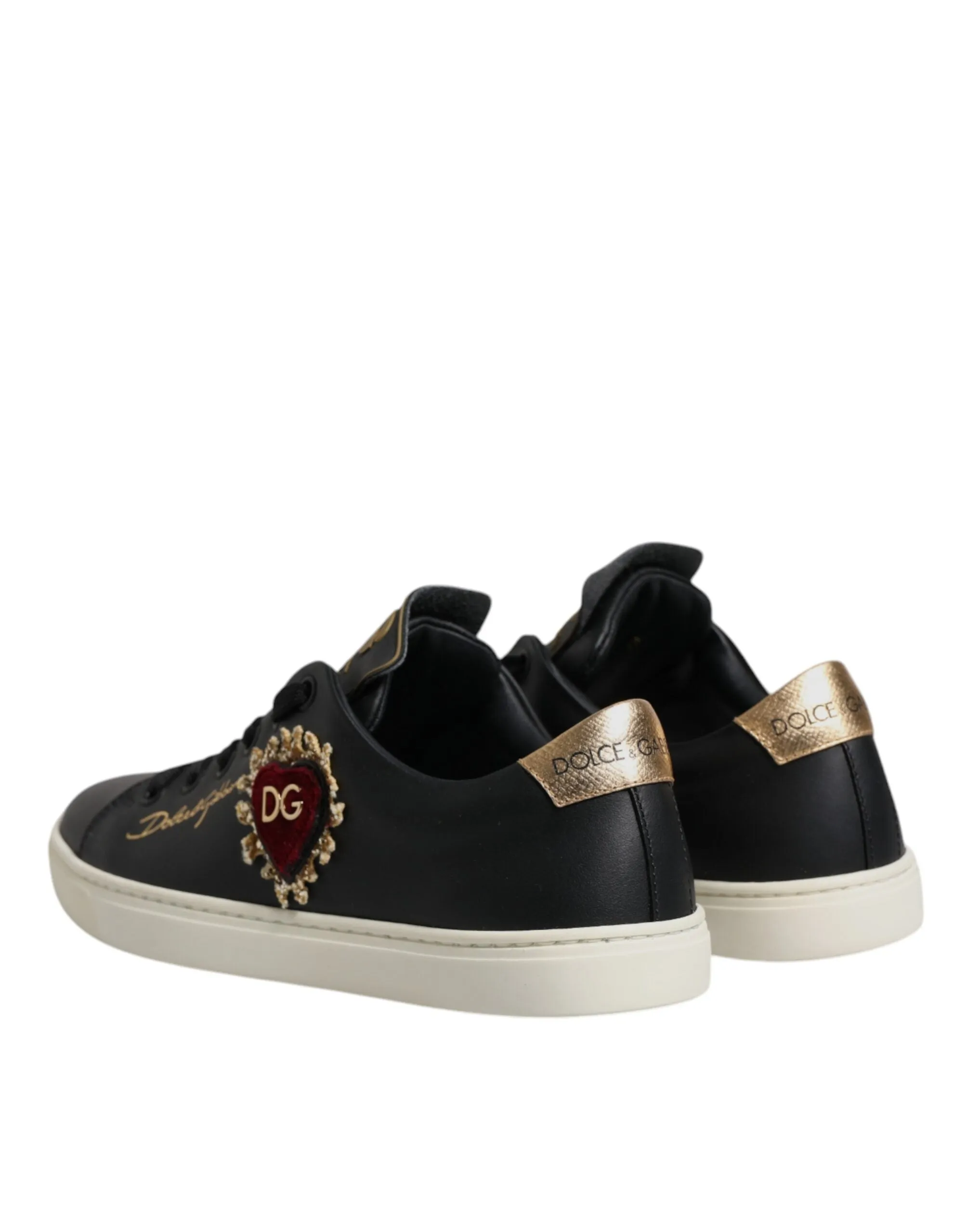 Dolce & Gabbana Leather gold Heart Sneakers Women's Shoes