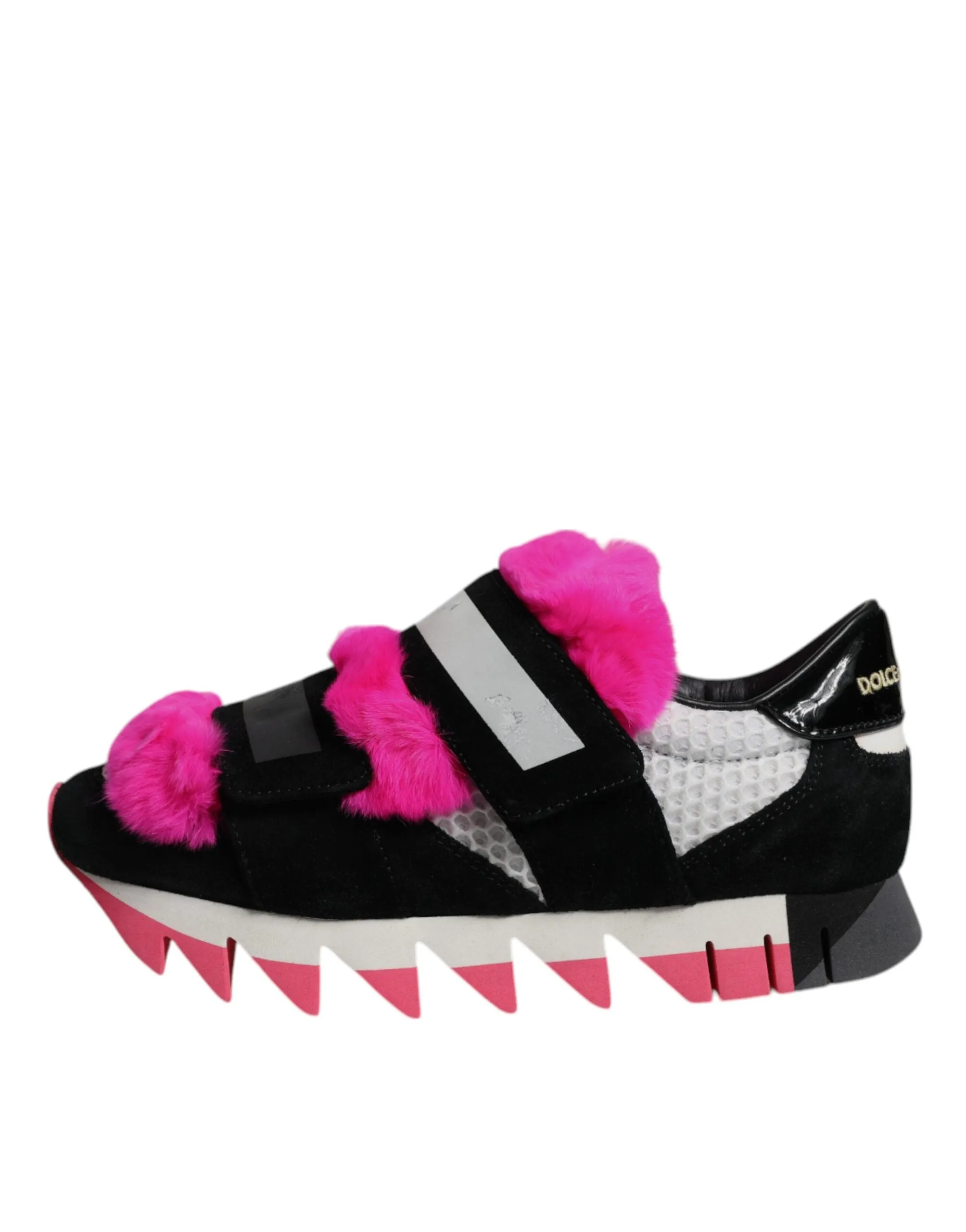 Dolce & Gabbana pink Fur Embellished Sneakers Women's Shoes (Pre-Owned)