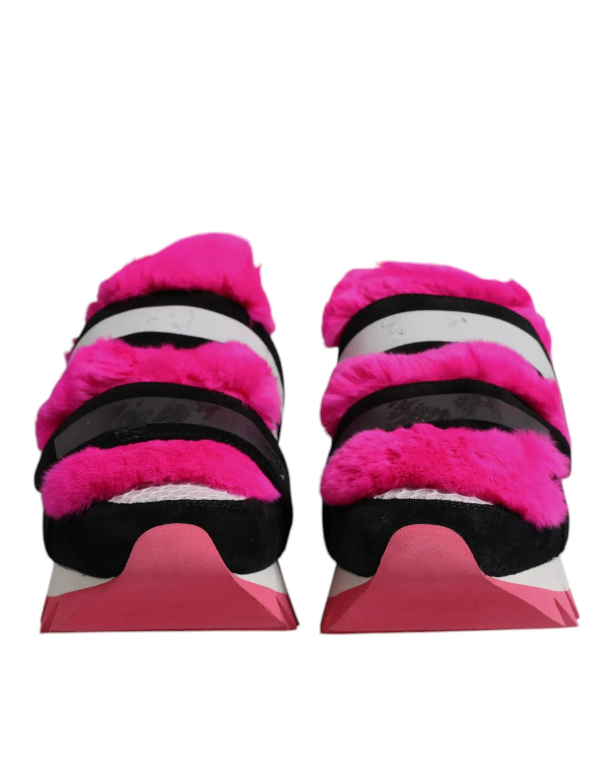 Dolce & Gabbana pink Fur Embellished Sneakers Women's Shoes (Pre-Owned)