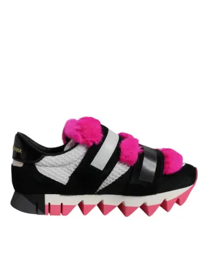 Dolce & Gabbana pink Fur Embellished Sneakers Women's Shoes (Pre-Owned)