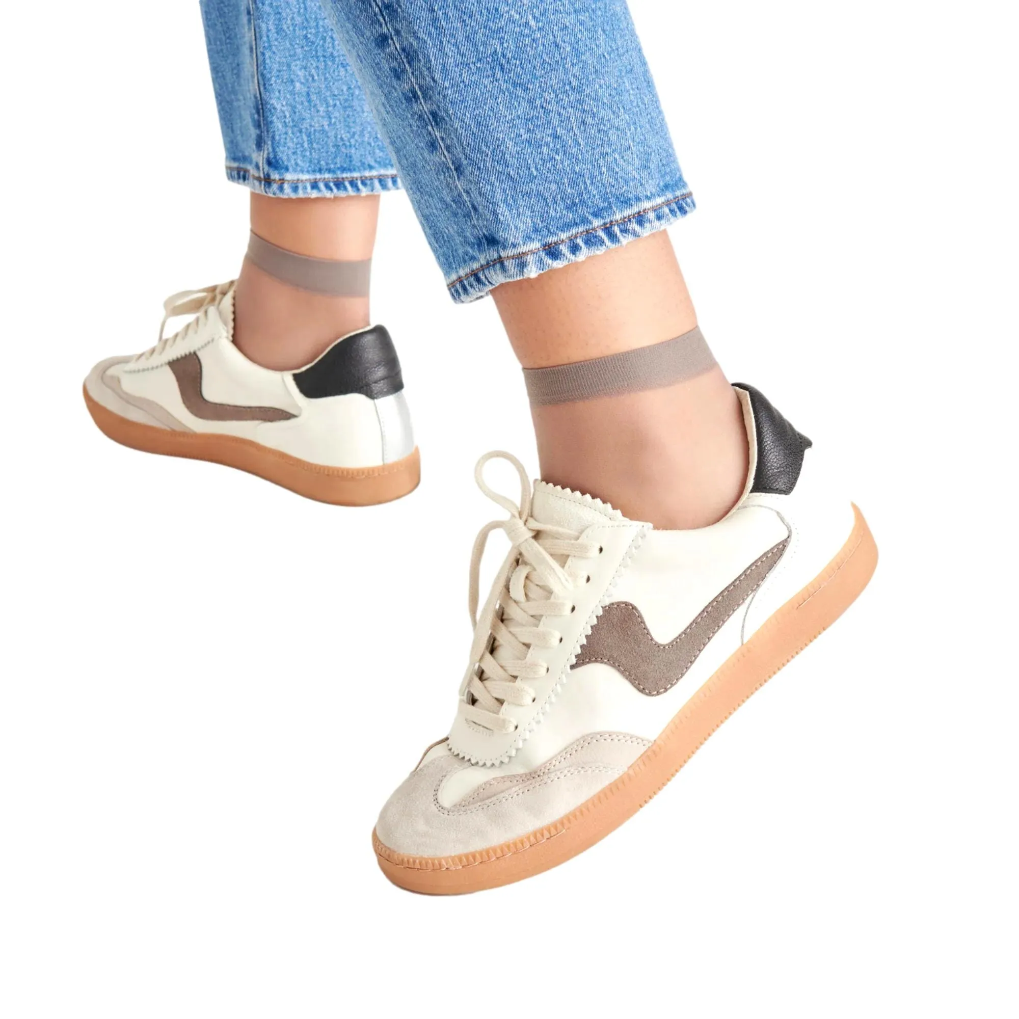 Dolce Vita Notice White / Grey Leather  NOTICE-WHT-GREY Women's