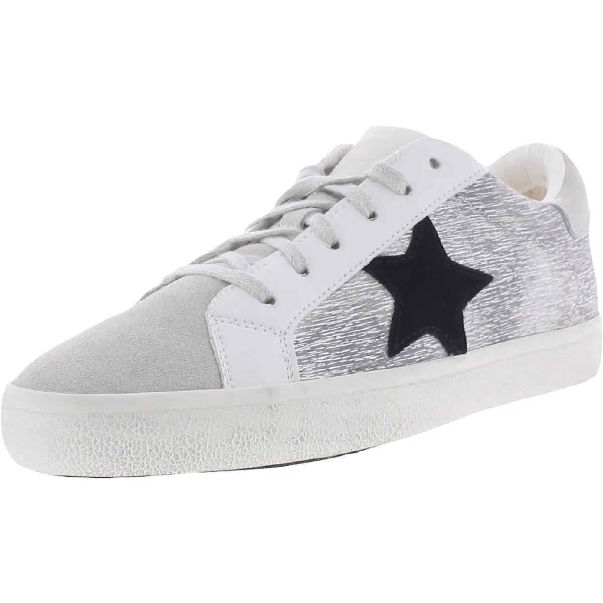 Dray Womens Leather Metallic Casual and Fashion Sneakers