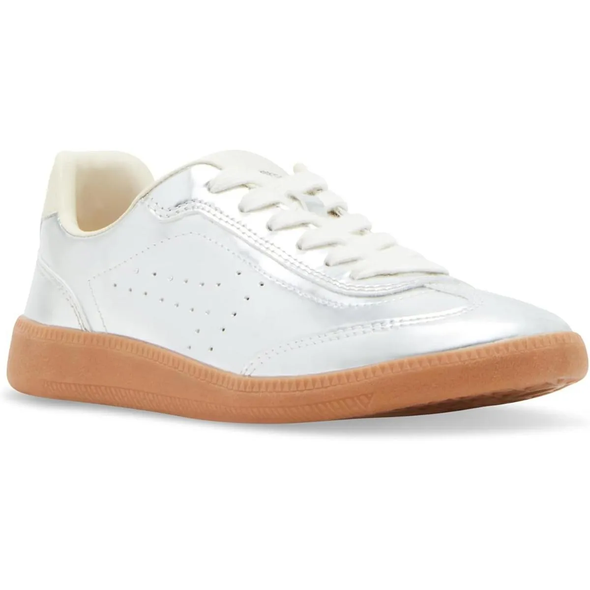 DUO Womens Metallic Leather Casual And Fashion Sneakers