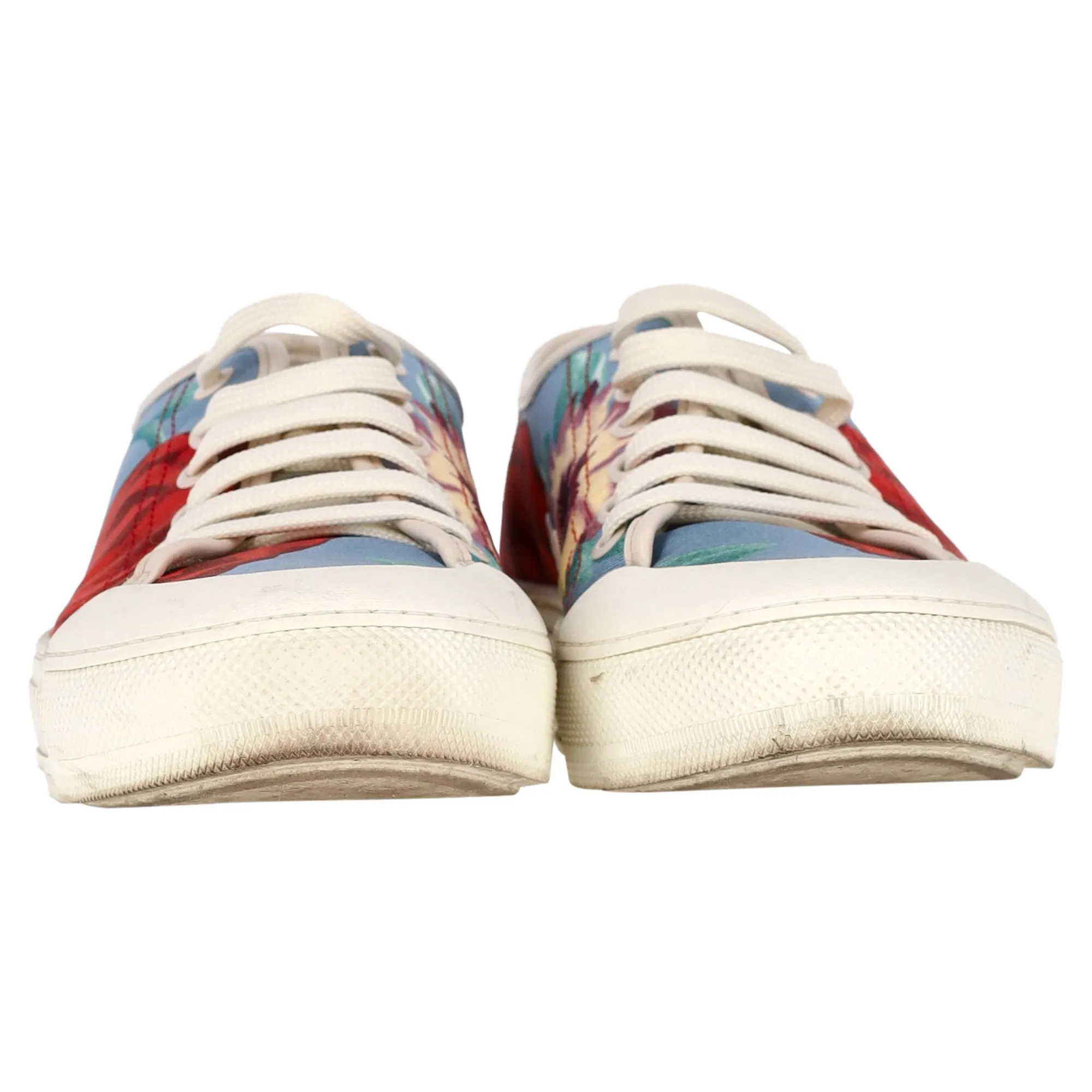 Ferragamo Floral Sneakers in Multicolor Chambray
