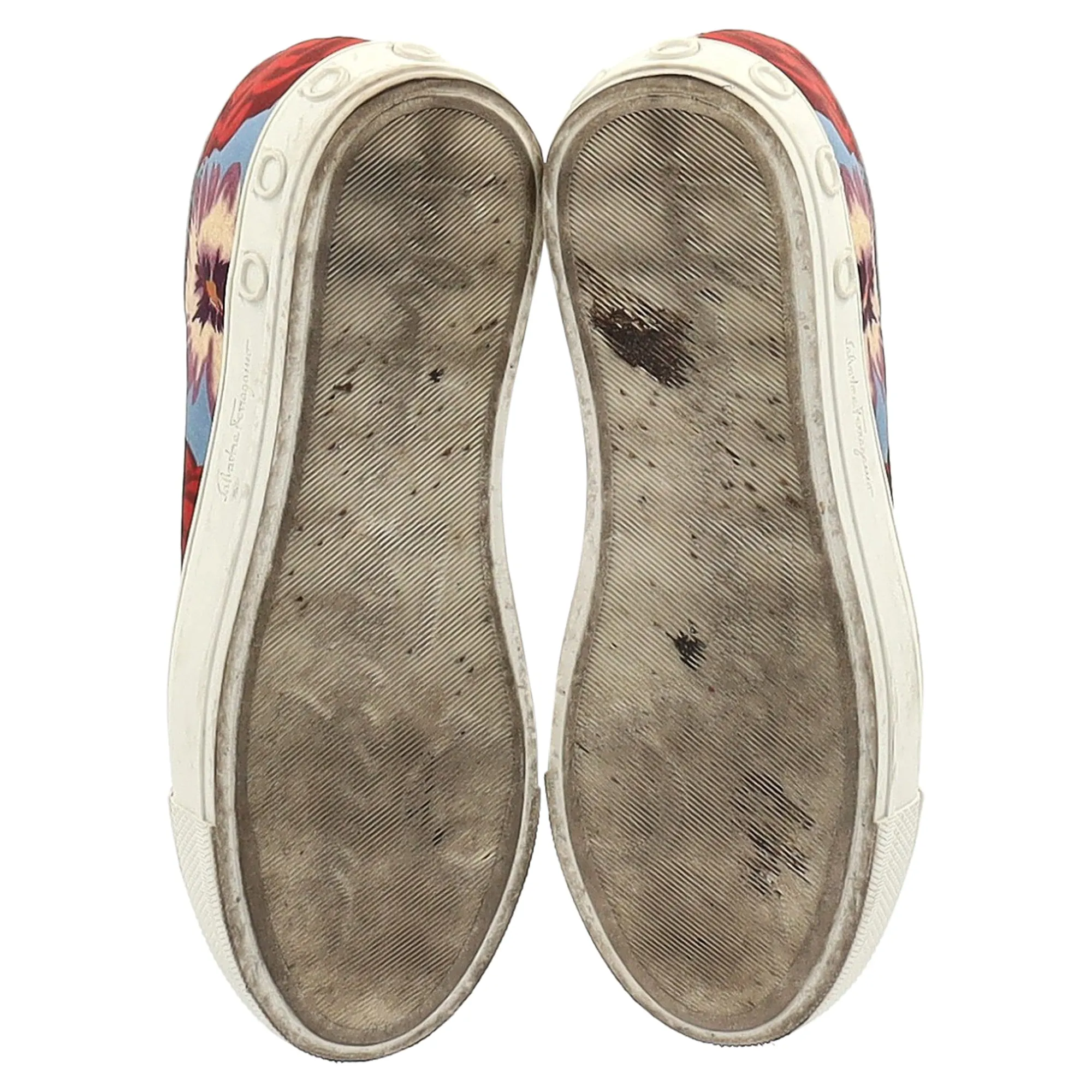 Ferragamo Floral Sneakers in Multicolor Chambray