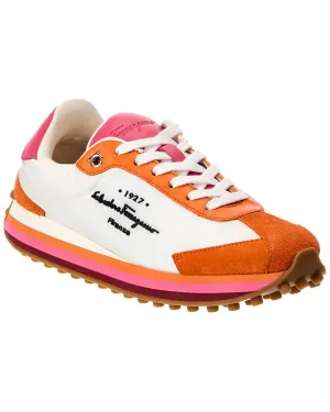 Ferragamo Iggy Nylon & Suede Sneaker