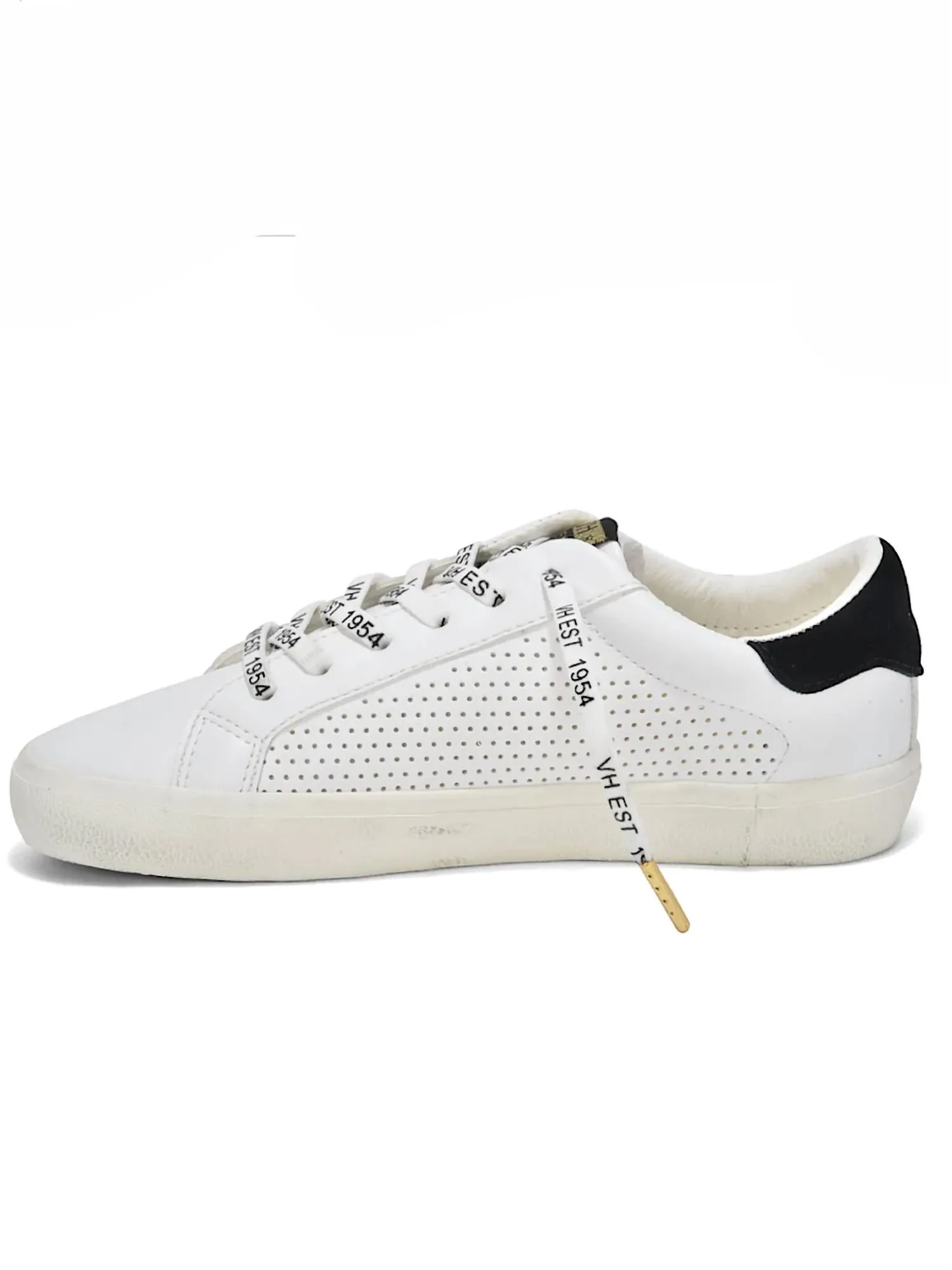 Gadol Ro Dotted Sneaker With Metallic Gold Star In White