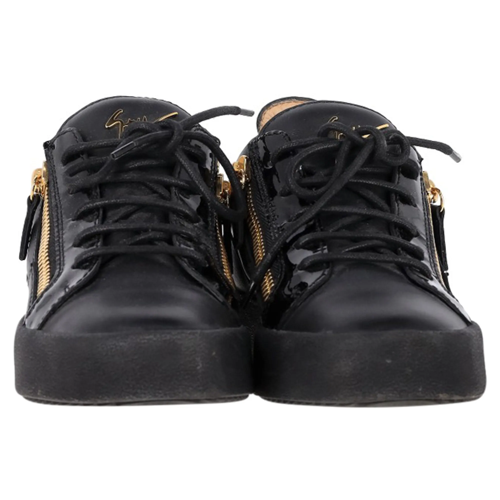 Giuseppe Zanotti Frankie Zipper Detail Sneakers in Black Leather