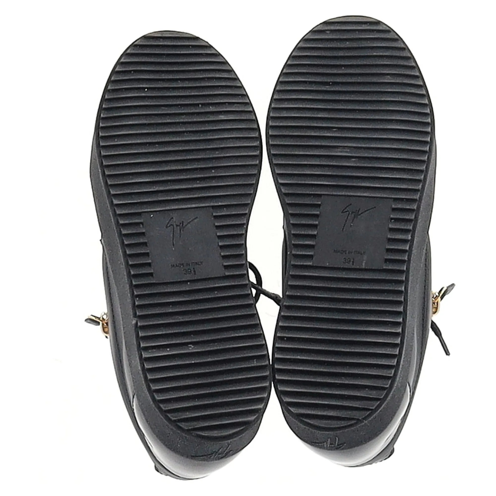Giuseppe Zanotti Frankie Zipper Detail Sneakers in Black Leather