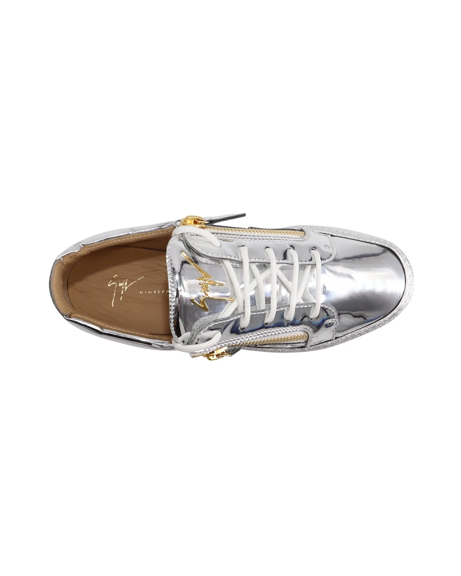 Giuseppe Zanotti Gail Sneakers in Metallic Silver Synthetic Fabric
