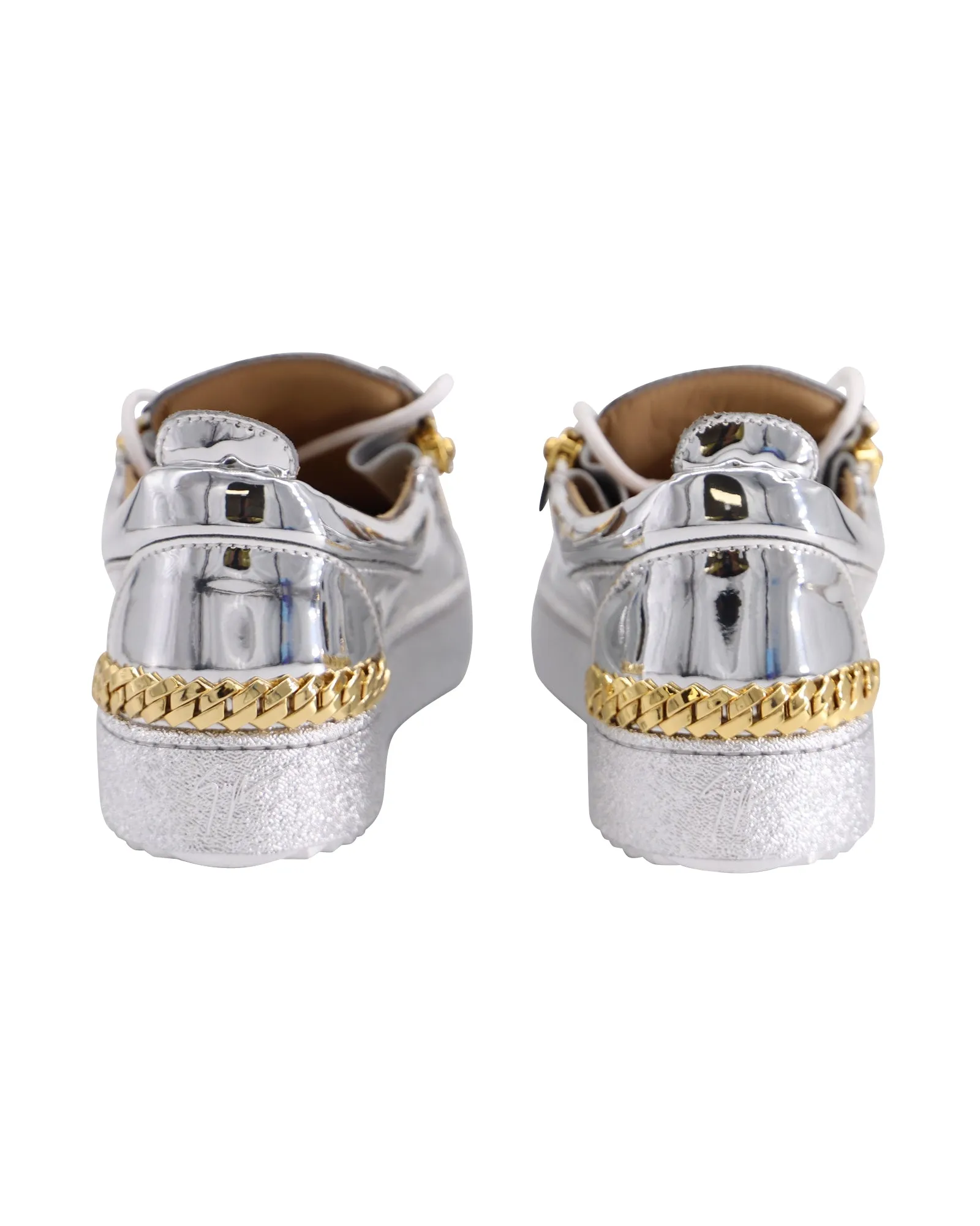 Giuseppe Zanotti Gail Sneakers in Metallic Silver Synthetic Fabric